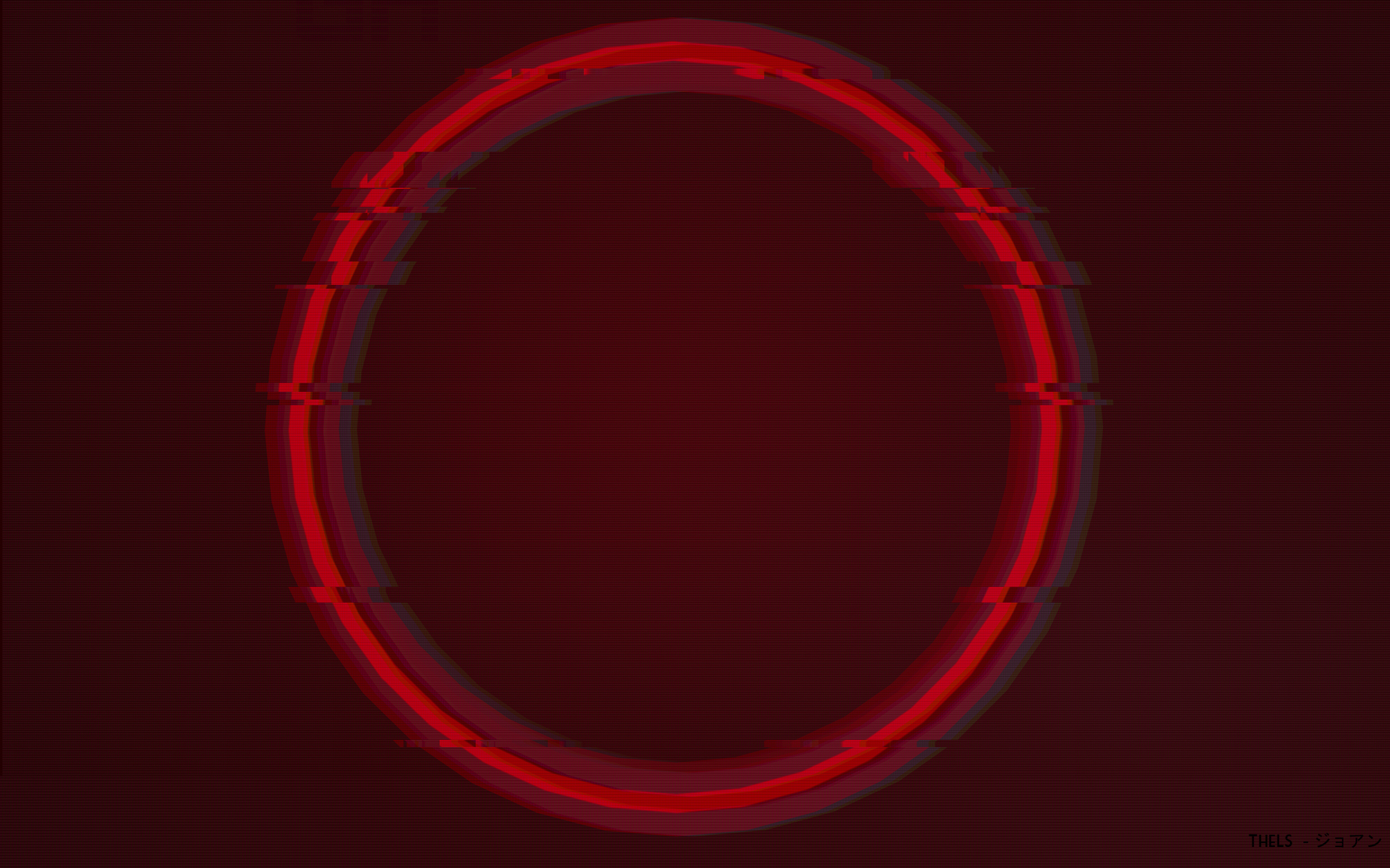 2560x1600 Artistic Neon Red Ring Glitch Wallpaper, HD Abstract 4K Wallpaper, Image and Background