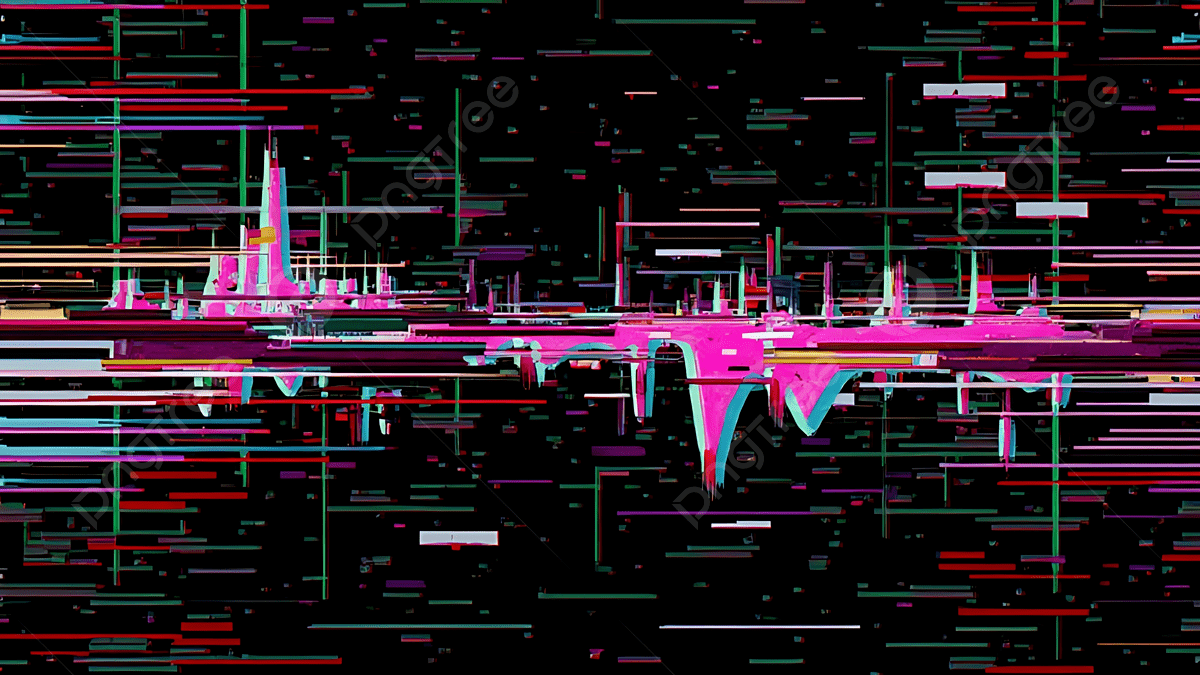 1200x675 Neon Glitch Art With Offset Layers And Abstract Digital Chaos, Glitch Patterns, Neon Lines, Digital Chaos Background Image And Wallpaper for Free Download