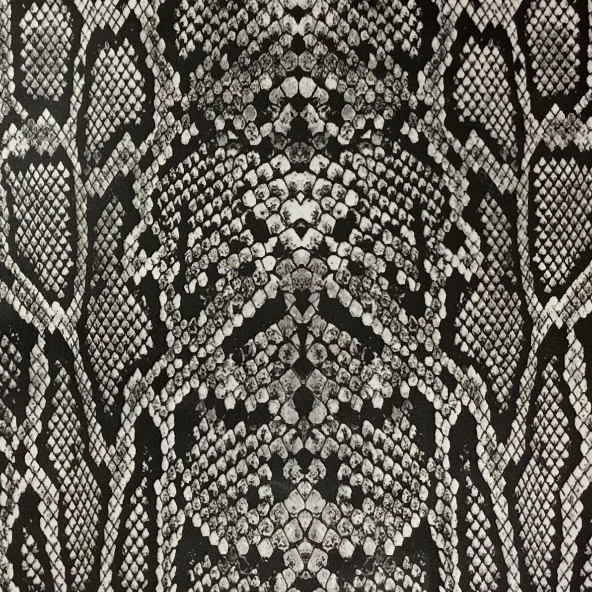 1192x1192 RATTLE SNAKE SKIN BLACK AND CLEAR HYDROGRAPHIC FILM