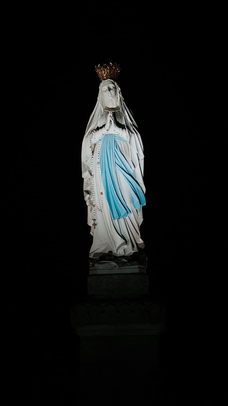 800x1422 Mother Mary With Black Background, mother mary, HD phone wallpaper