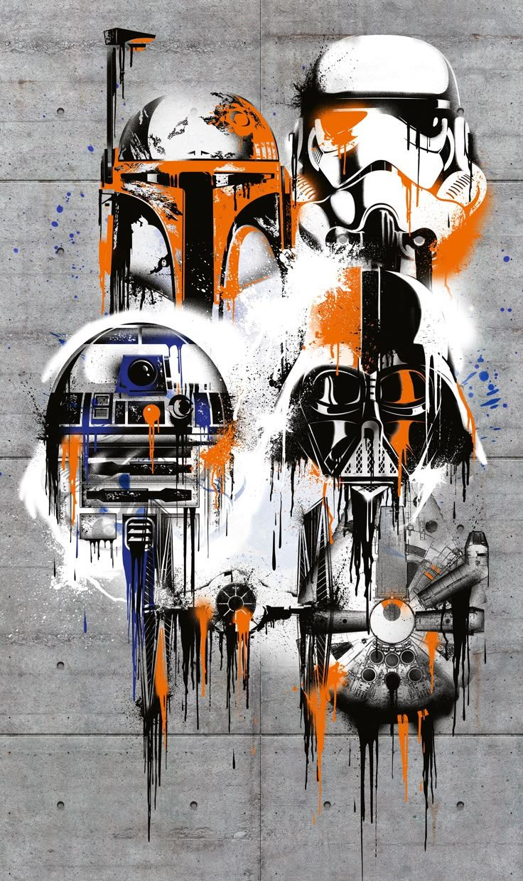 736x1239 VD 022 Star Wars Celebrate The Galaxy STAR WARS Characters Designed In Modern Graffit Art. (Komar Products)