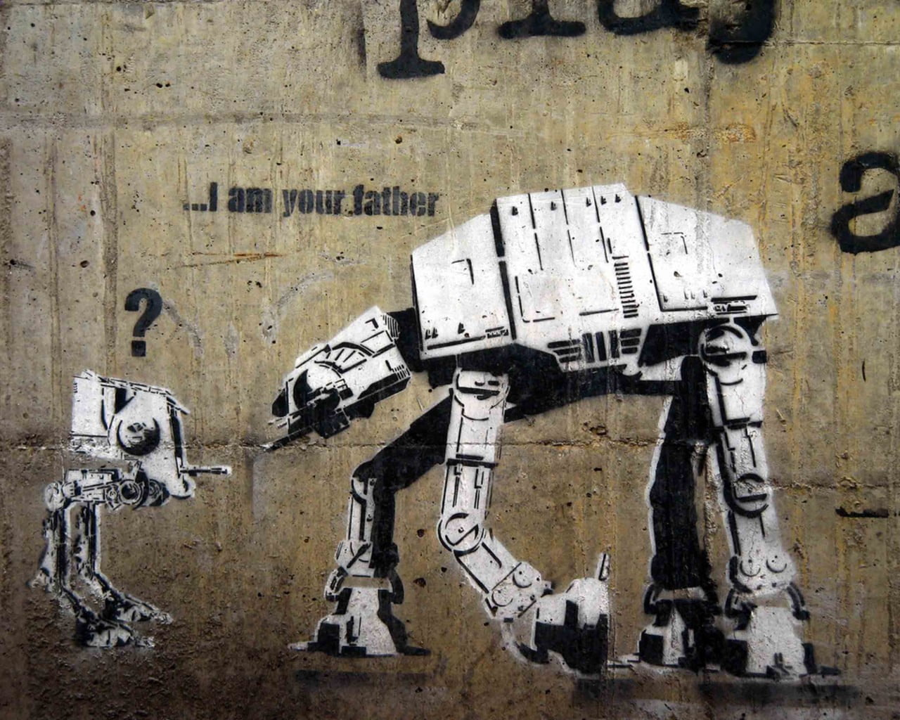 1280x1024 Star wars machine illustrations, graffiti, humor, Star Wars HD wallpaper