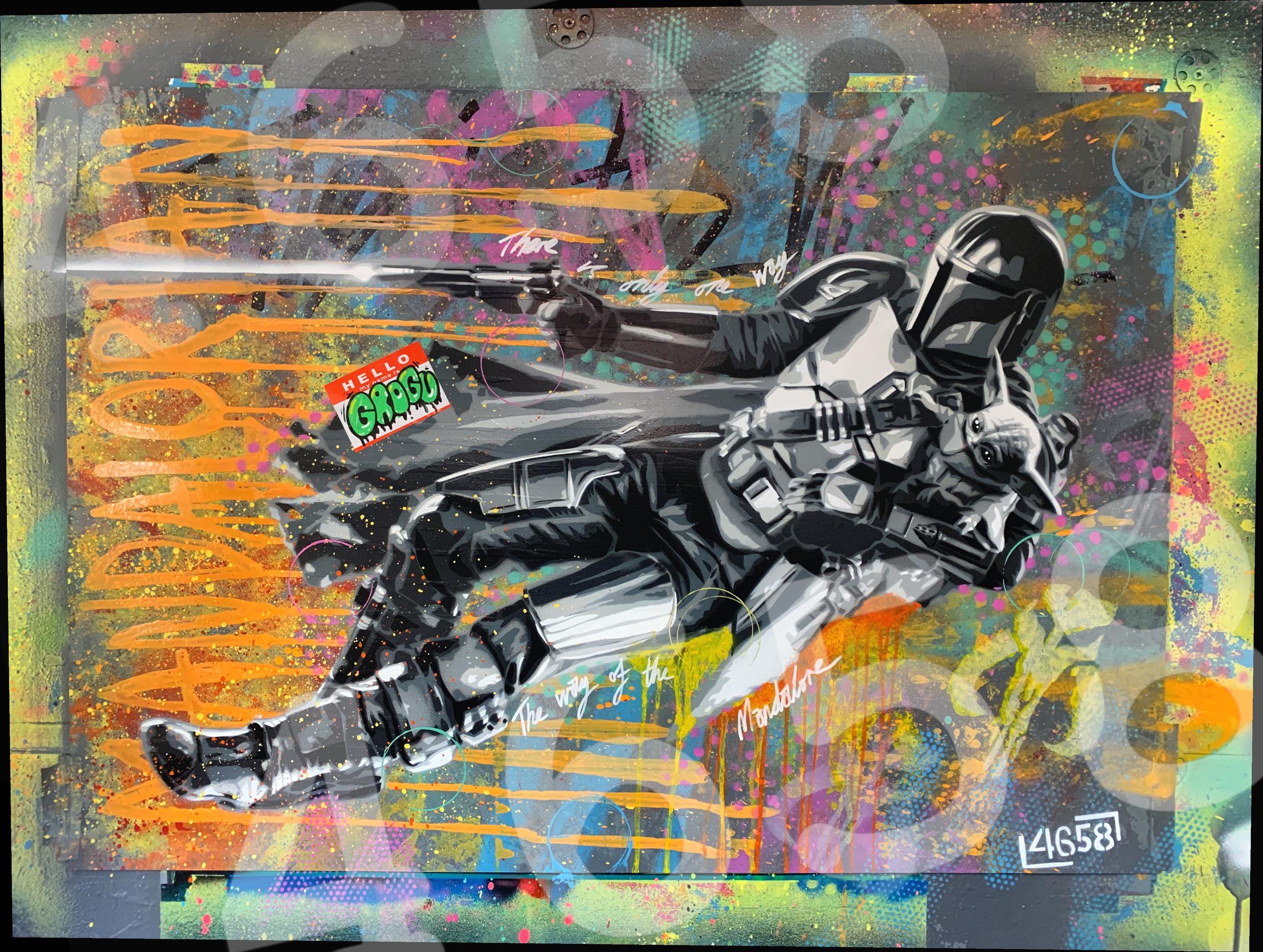 2358x1778 I finished this Din & Grogu graffiti painting today!