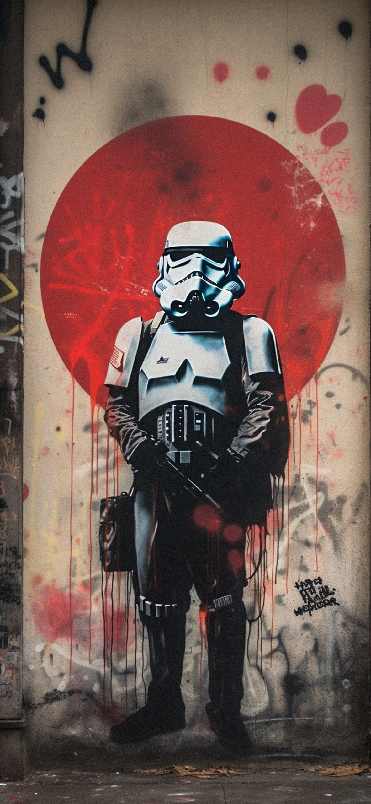 1183x2560 Star Wars Stormtrooper Street Art Wallpaper Wars Wallpaper