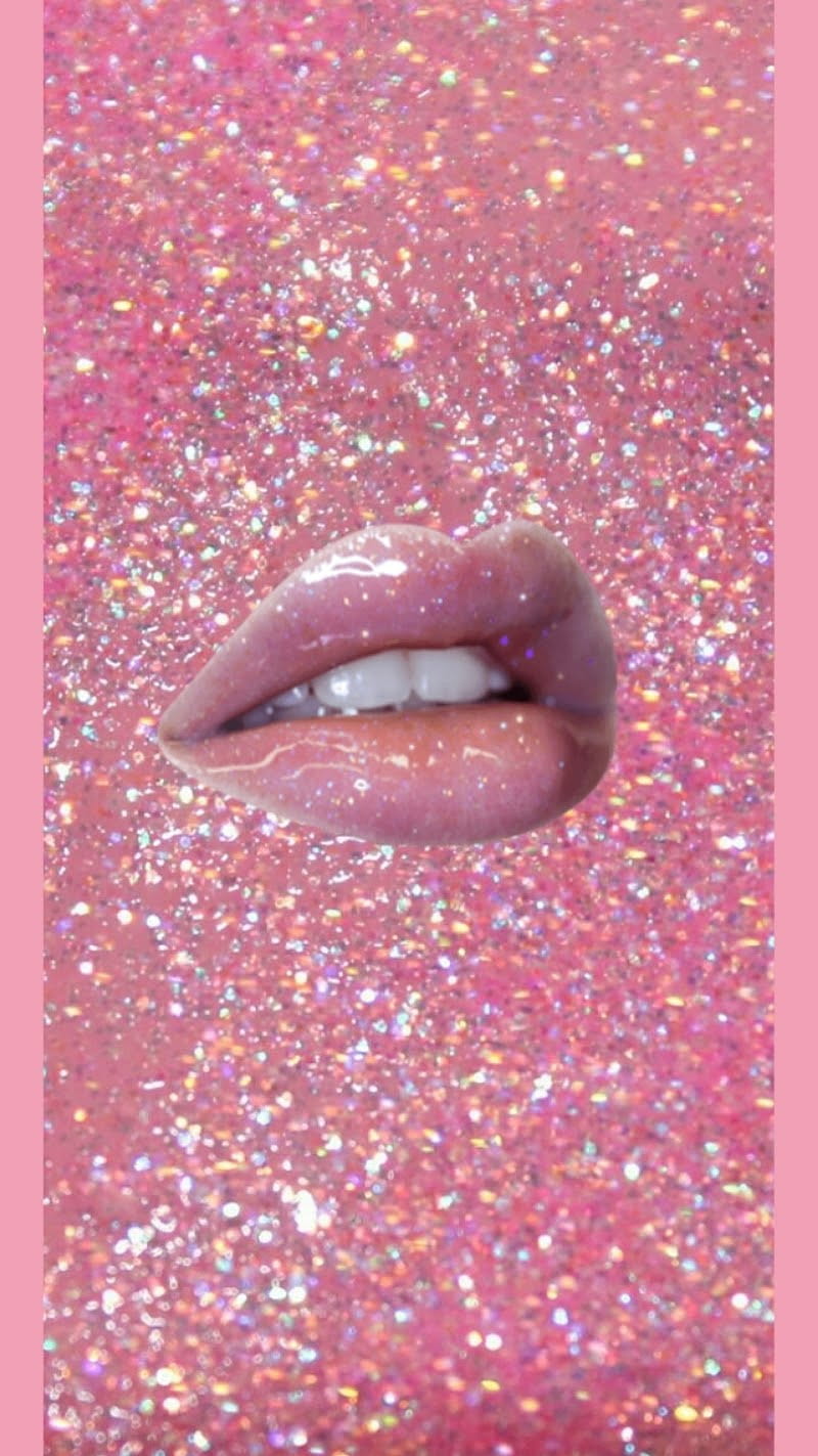 800x1423 Glitter lips, lios, pink, HD phone wallpaper