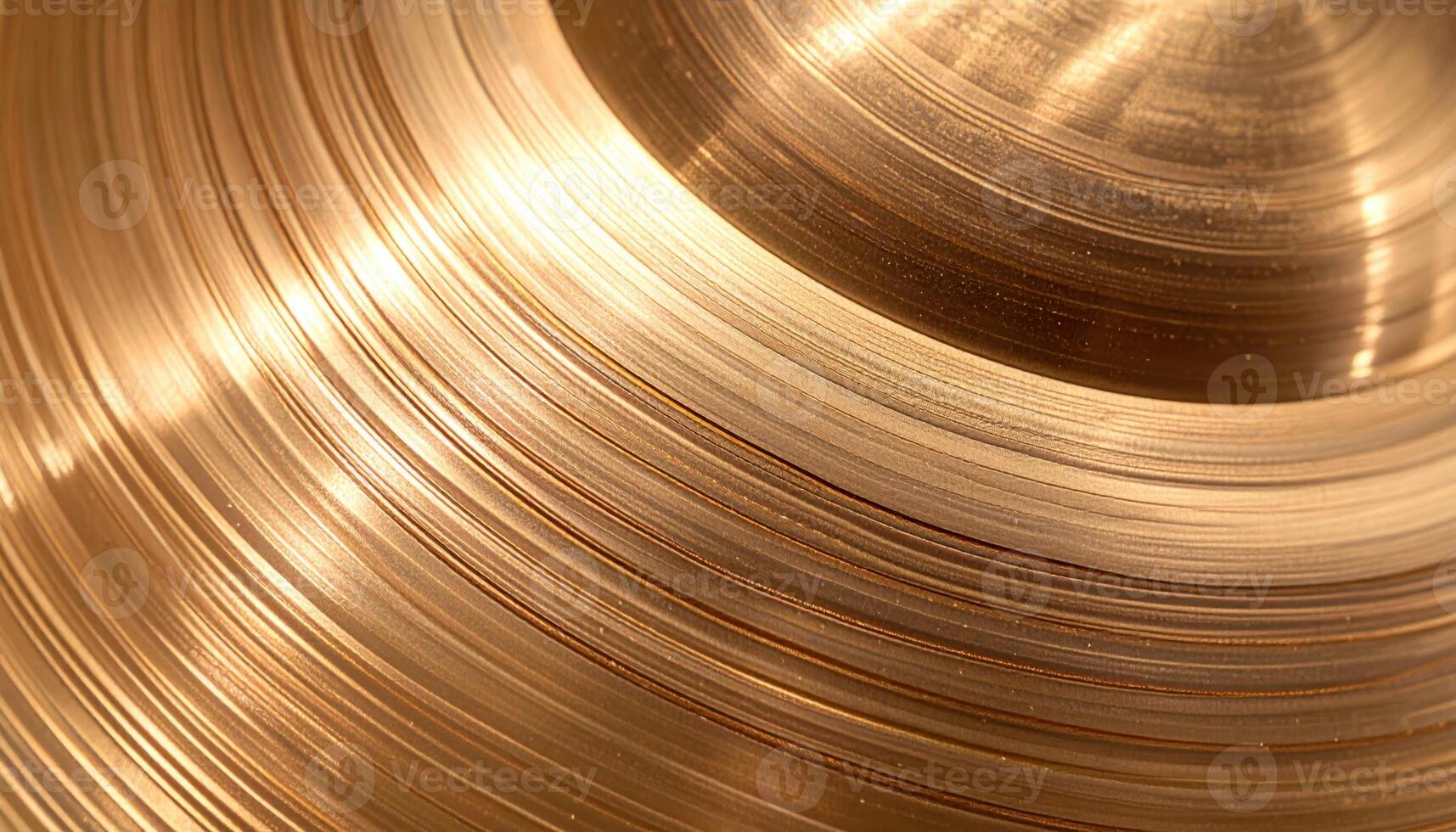 1715x980 Close up cymbal lathe lines soft brass tones wallpaper background representing musical instrument texture detail suitable for artistic design