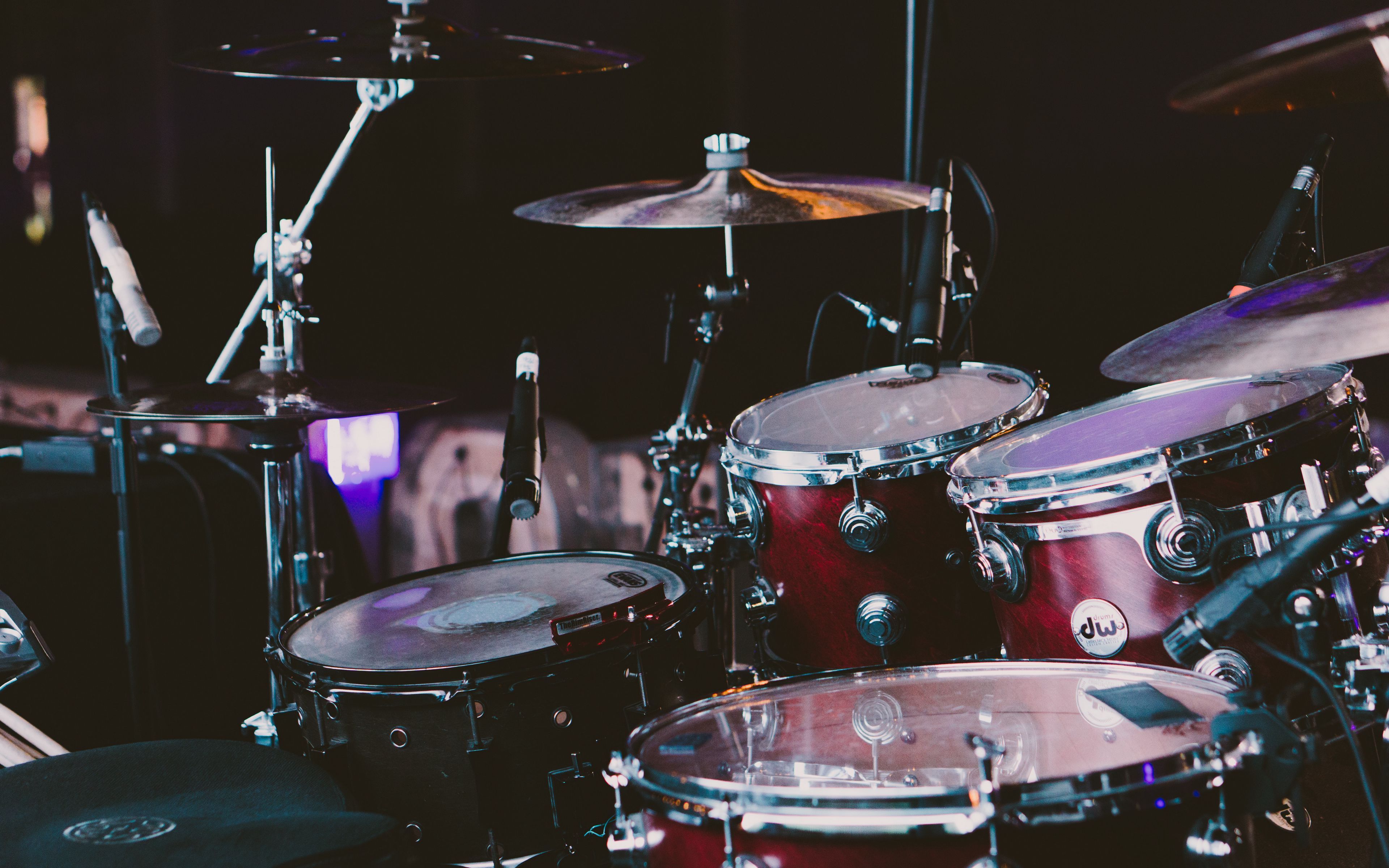 3840x2400 Download wallpaper 3840x2400 drum, drum set, drum kit, musical instrument 4k ultra HD 16:10 HD background