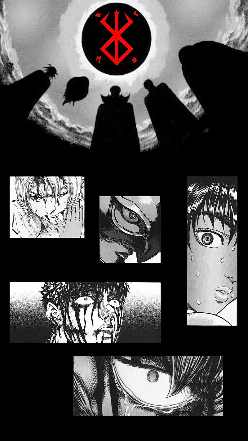 800x1422 4K free download. Berserk, god hand, griffith, manga, caska, guts, eclipse, HD phone wallpaper
