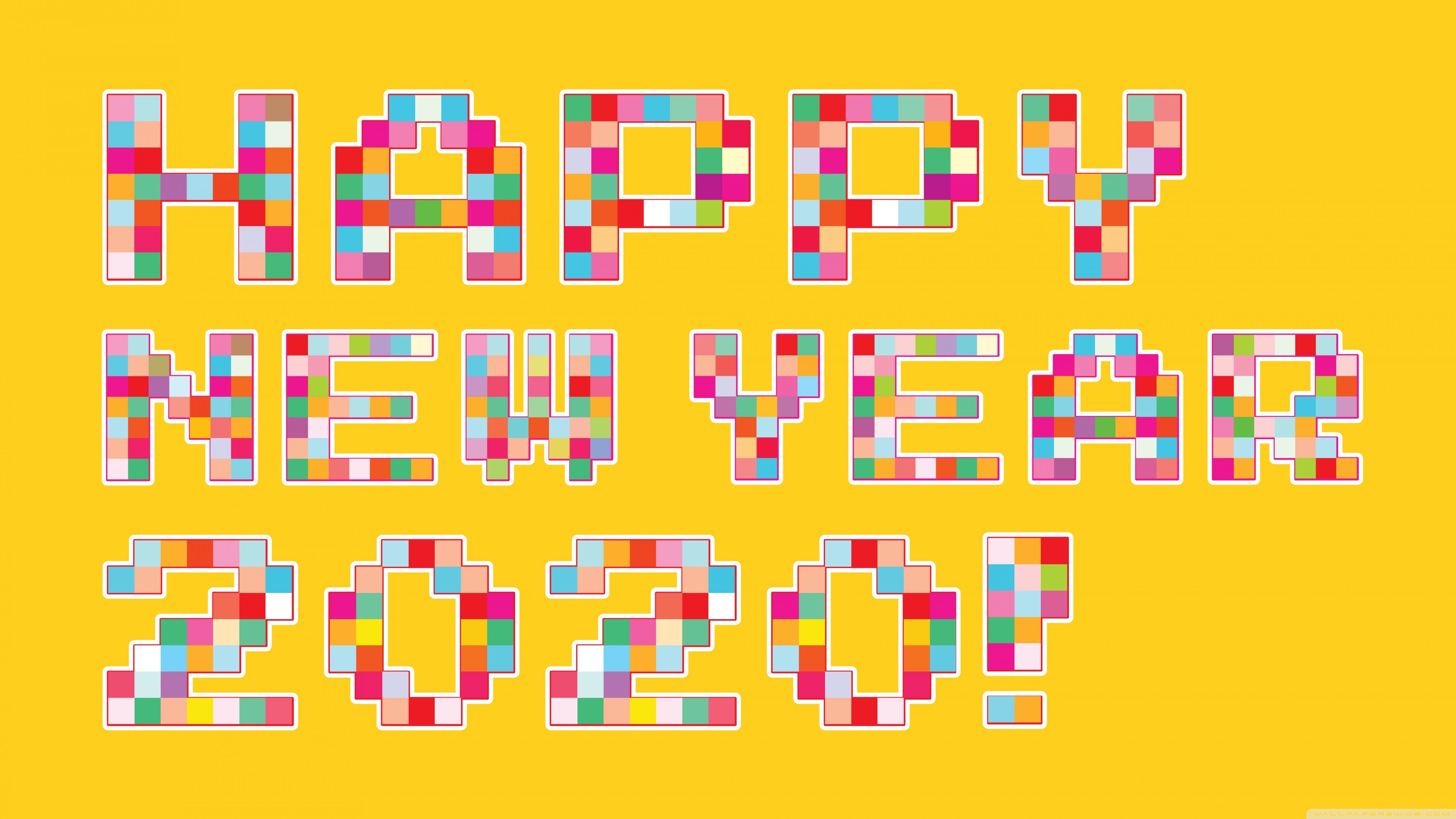 3840x2160 Happy New Year 2020 Pixel Art 4K UHD Wallpaper for UltraHD Desktop and TV : Dual and Triple Monitor : Smartphone and Tablet Devices