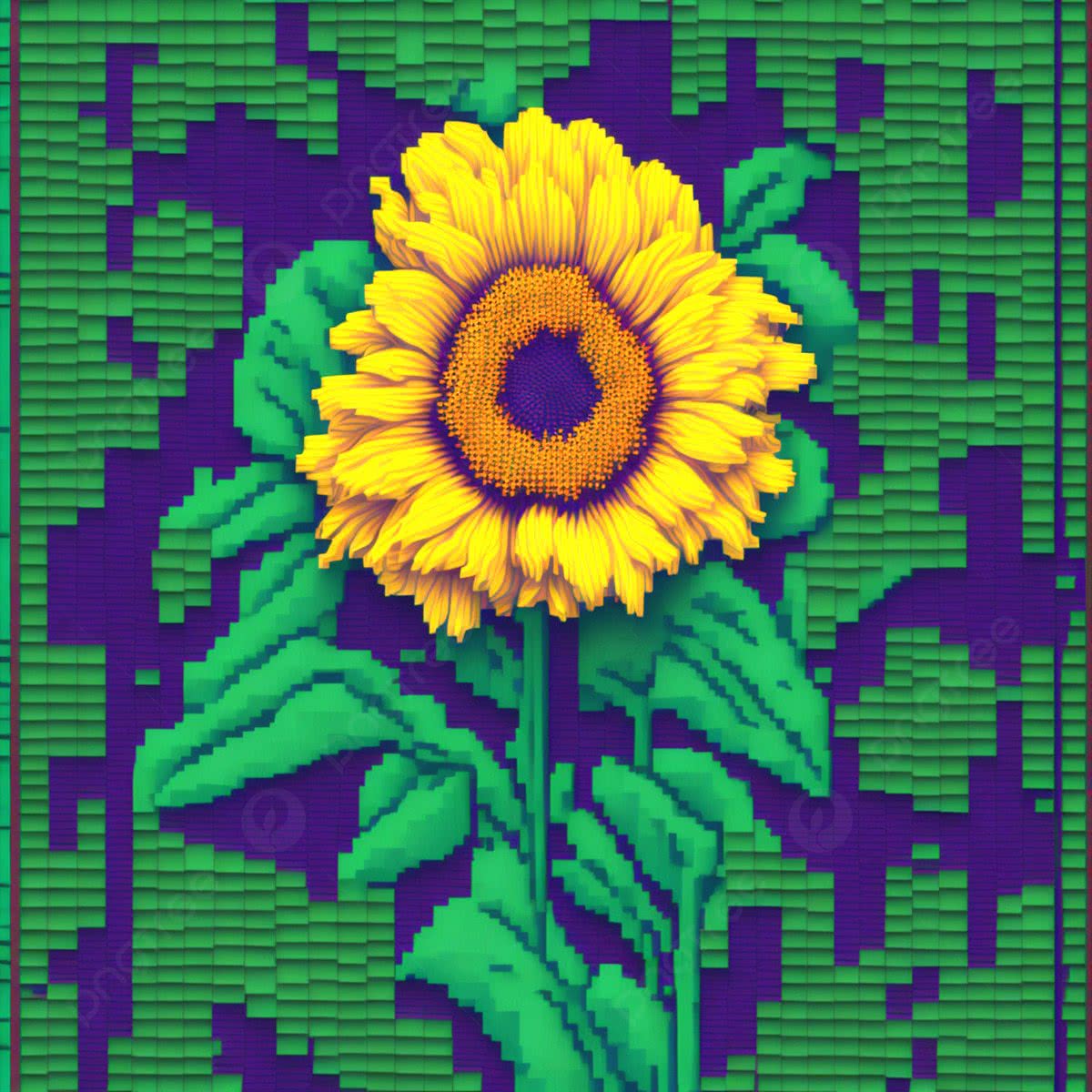 1200x1200 Pixel Art Vector Style Image Of Beautiful Yellow Flower, Pixelart, Flower, Yellow Background Image And Wallpaper for Free Download