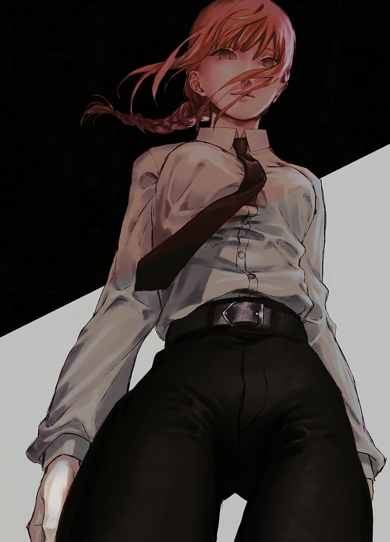 800x1110 Anime Girls, Digital Art, Tie, Business Suit, Low Angle, Makima (Chainsaw Man), HD Phone Wallpaper