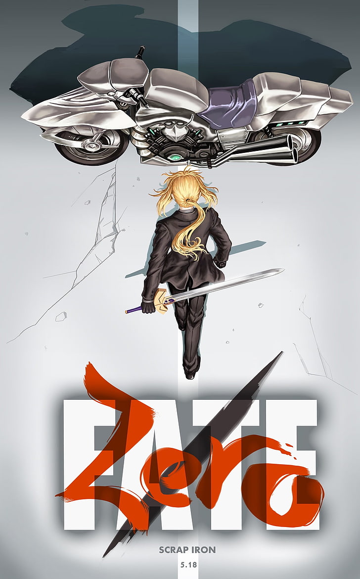 728x1170 HD Wallpaper: Fate Series, Fate Zero, Saber, Anime Girls, Akira, Parody, Business
