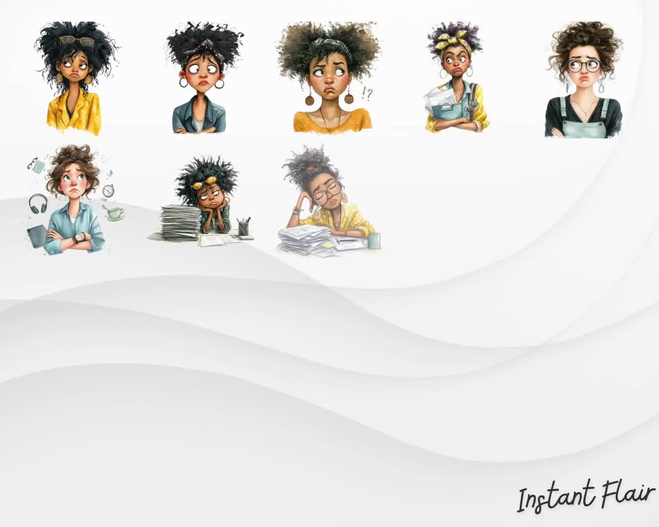 1280x1024 Quirky Business Woman Clipart