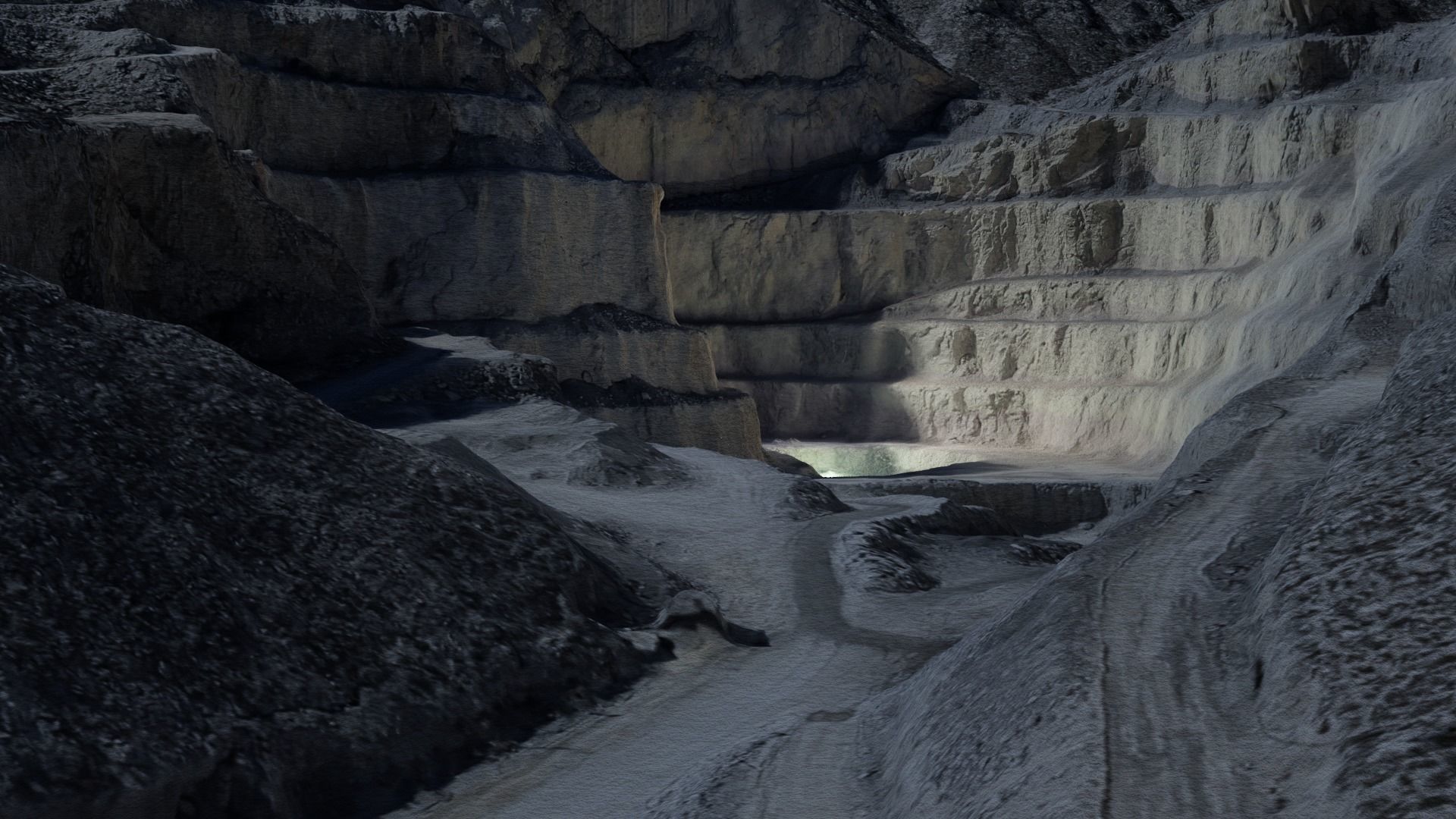 1920x1080 Open Pit Mine Landscape 3D model