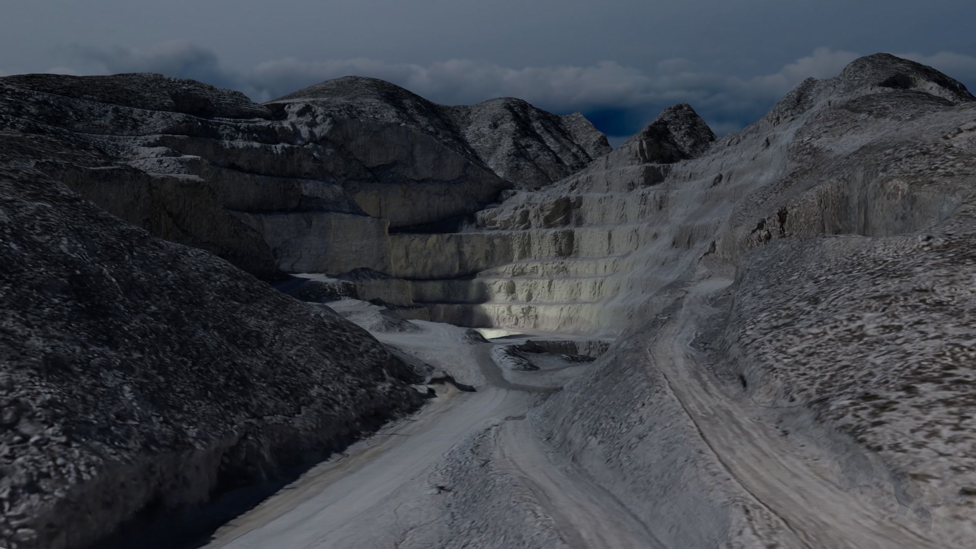 1920x1080 Open Pit Mine Landscape 3D model