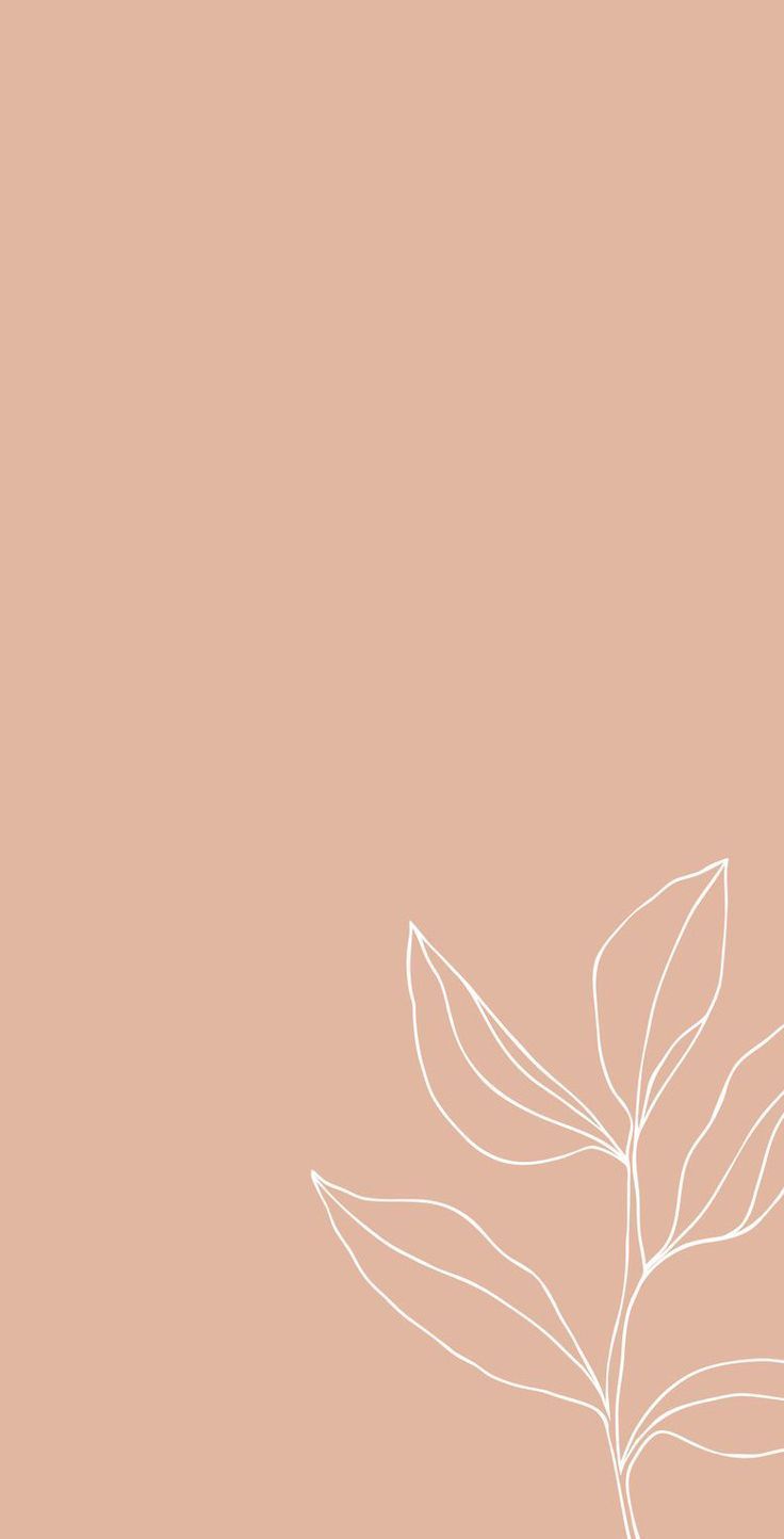 736x1444 Minimalist Wallpaper for Your Phone. Line art botanical design, Minimalist leaf line art on beige background, Pinterest iphone wallpaper