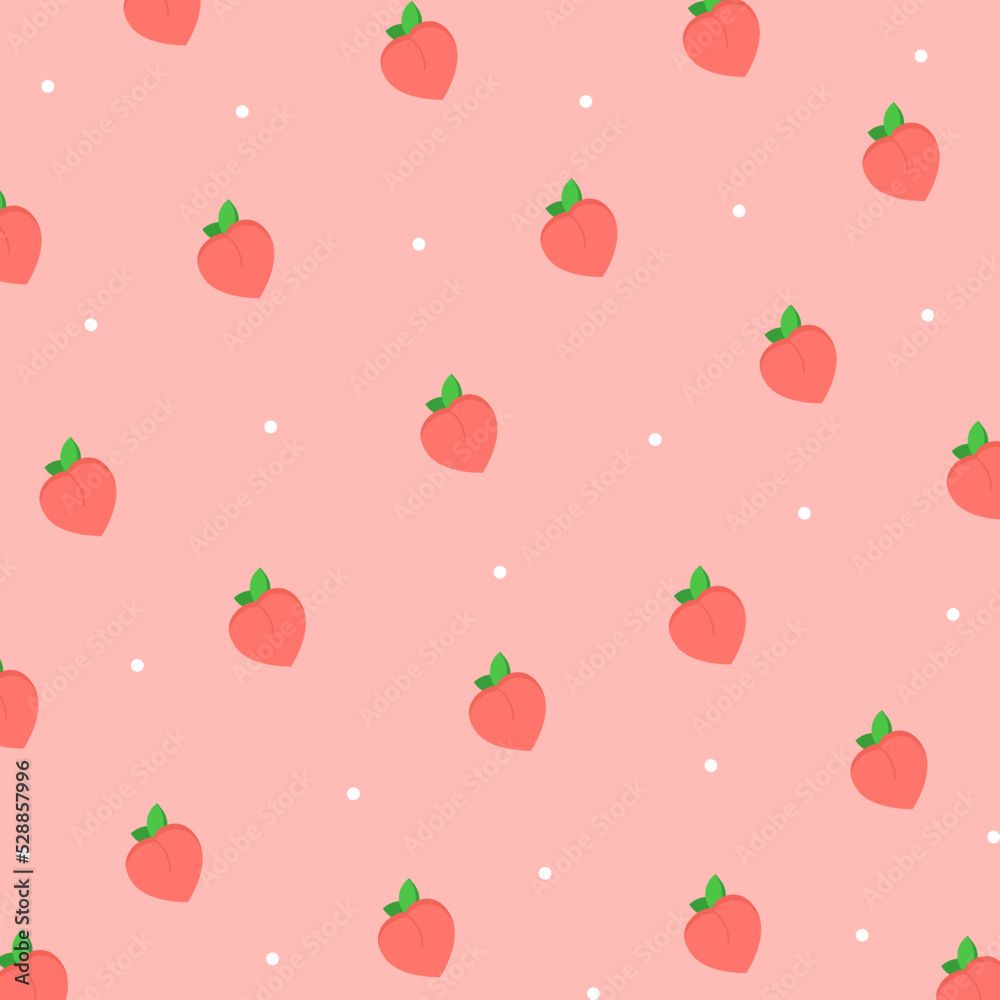 1000x1000 cute and simple seamless pattern peach background for textile, fruit packaging, etc Stock Vector