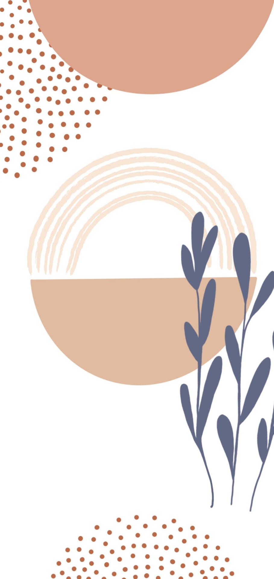 909x1920 Download free Aesthetic Boho Peach Circles Wallpaper