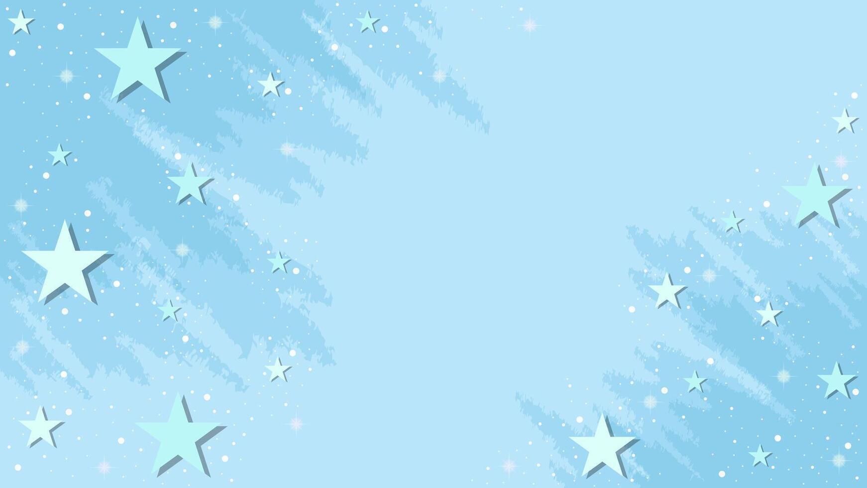 1742x980 Light Blue Layered Background Wallpaper Decorated With Star Pattern Ornaments And Sparkles