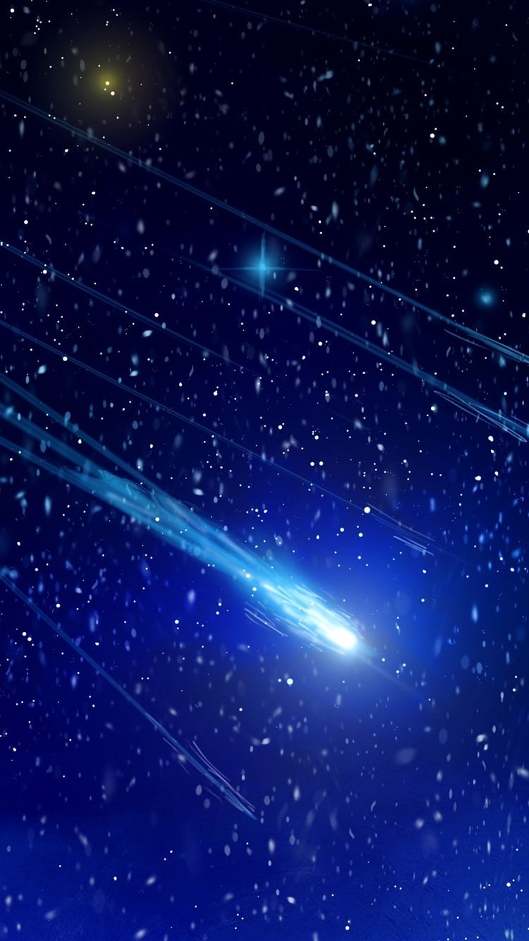750x1334 Wallpaper Shooting star, space, blue light 2880x1800 Picture, Image