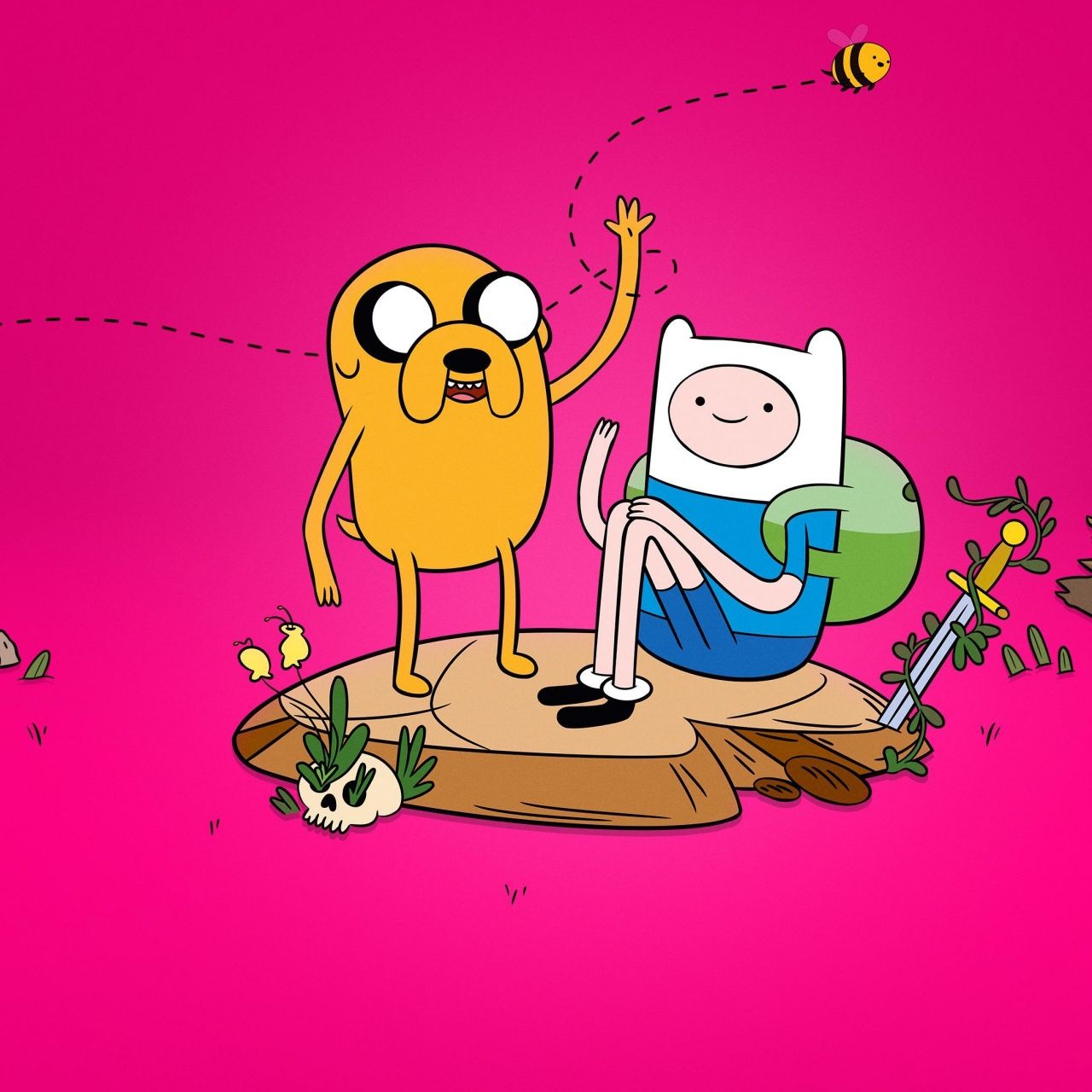1280x1280 Cartoon Network Wallpaper 4K, Adventure Time, Jake, Finn