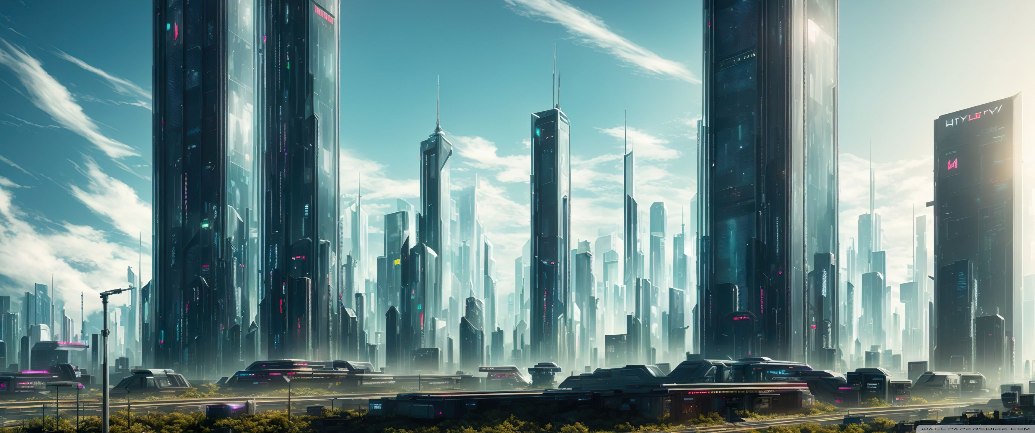 3440x1440 Future City 4K UHD Wallpaper for UltraHD Desktop and TV : Widescreen and UltraWide Display : Smartphone and Tablet Devices