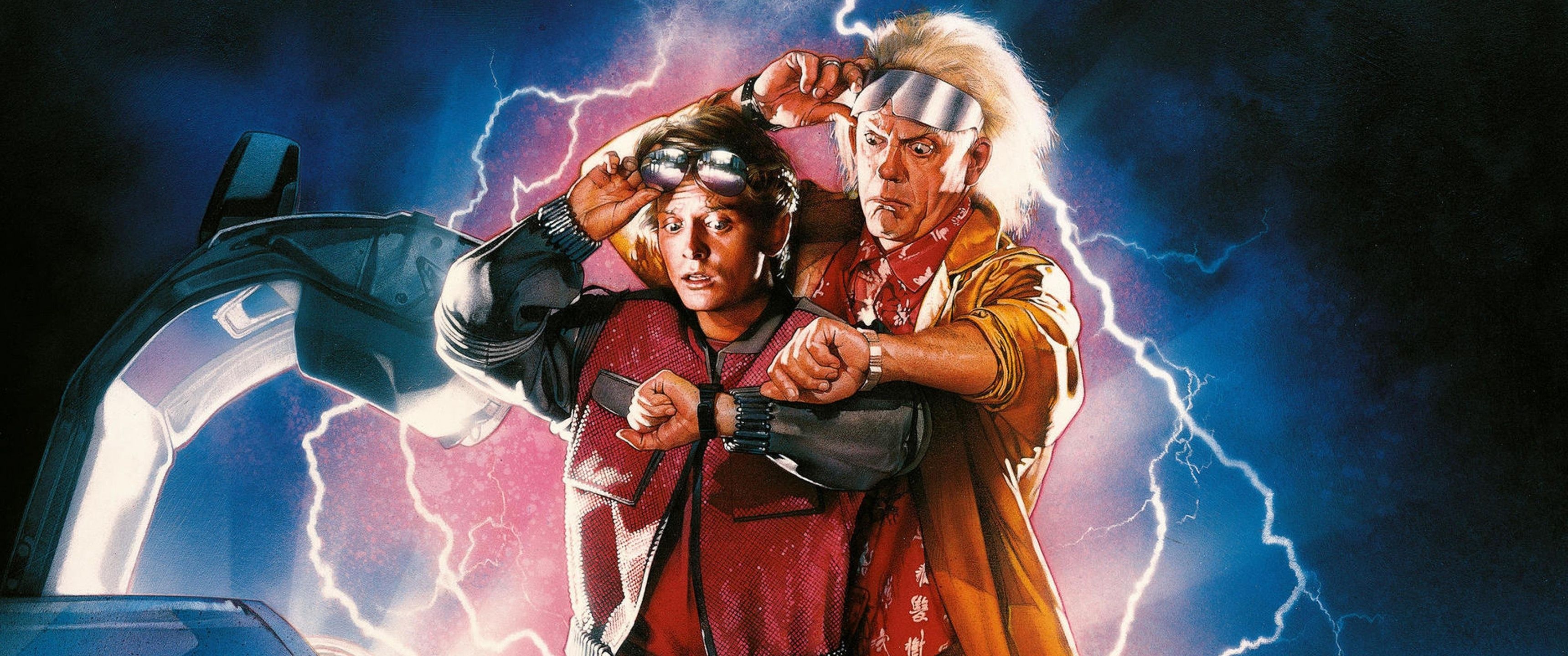 3440x1440 Back to the Future Part II Wallpaper 4K, Movie poster
