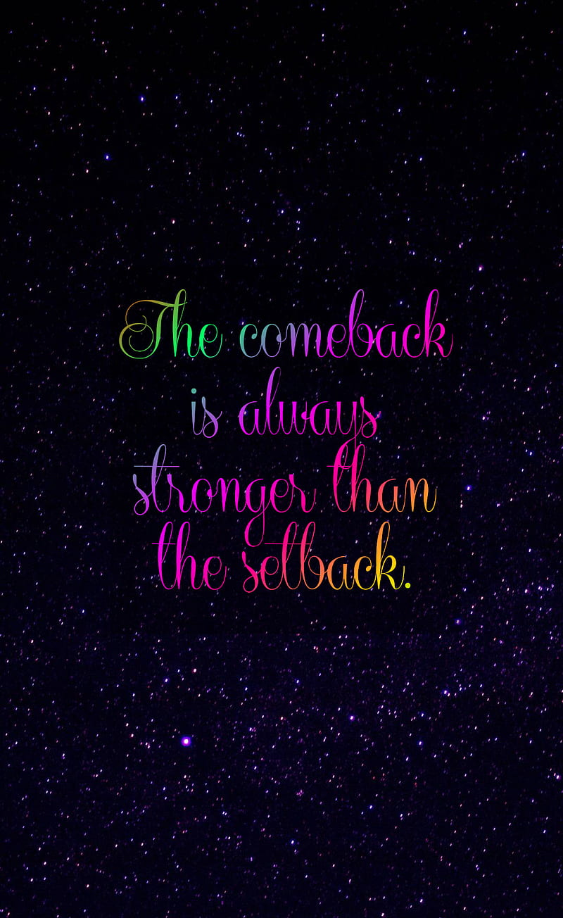 800x1304 Comeback, inspirational, quote, stars, purple, encouraging, attitude, women, HD phone wallpaper