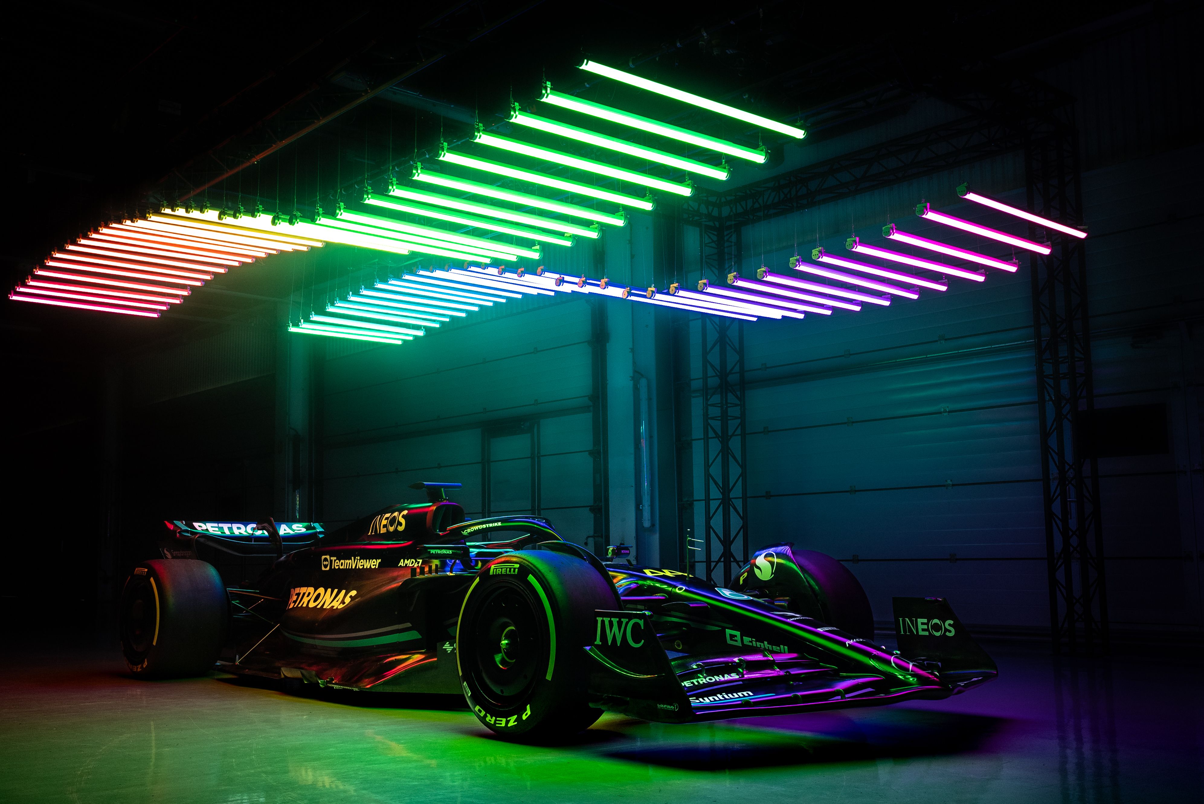 3986x2662 Mercedes AMG F1 W14 E Performance Wallpaper 4K, Neon Lights