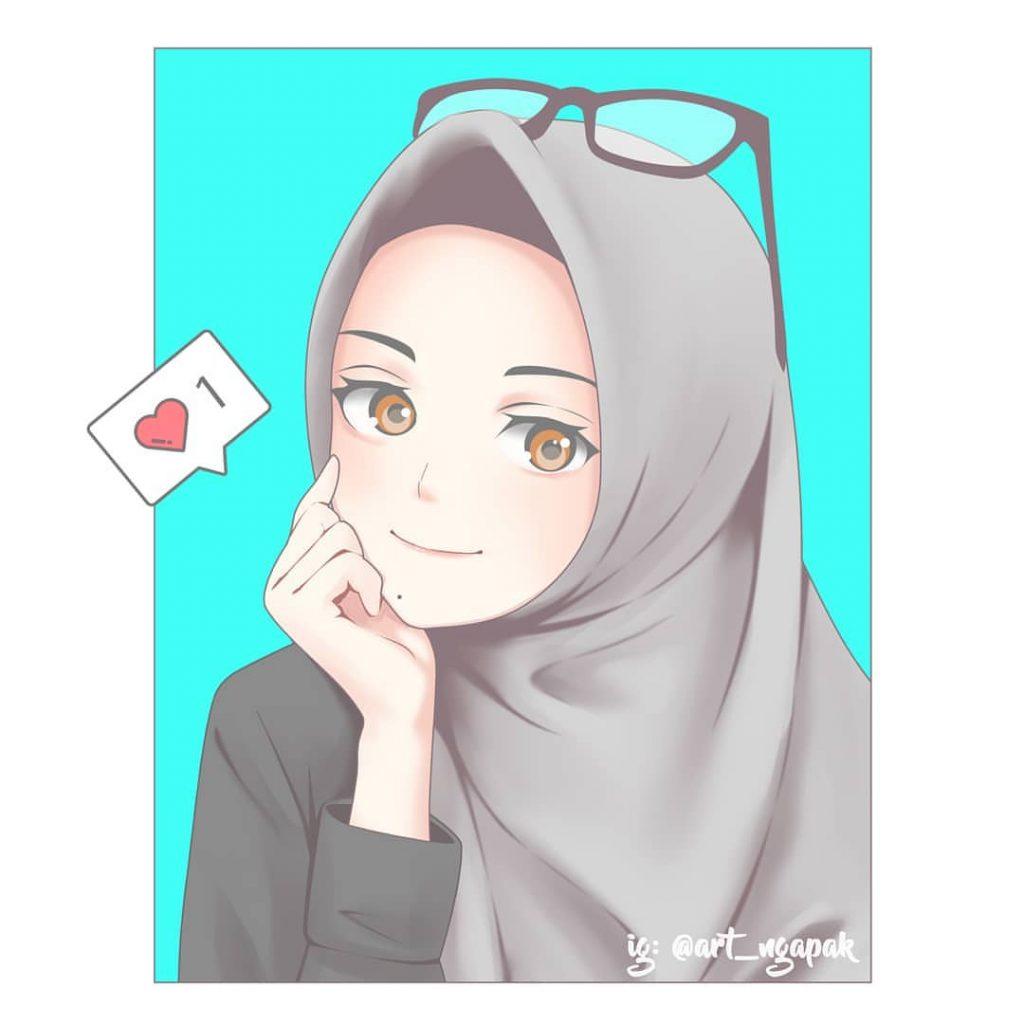 Hijab Anime Girl Drawing gambar ke 7