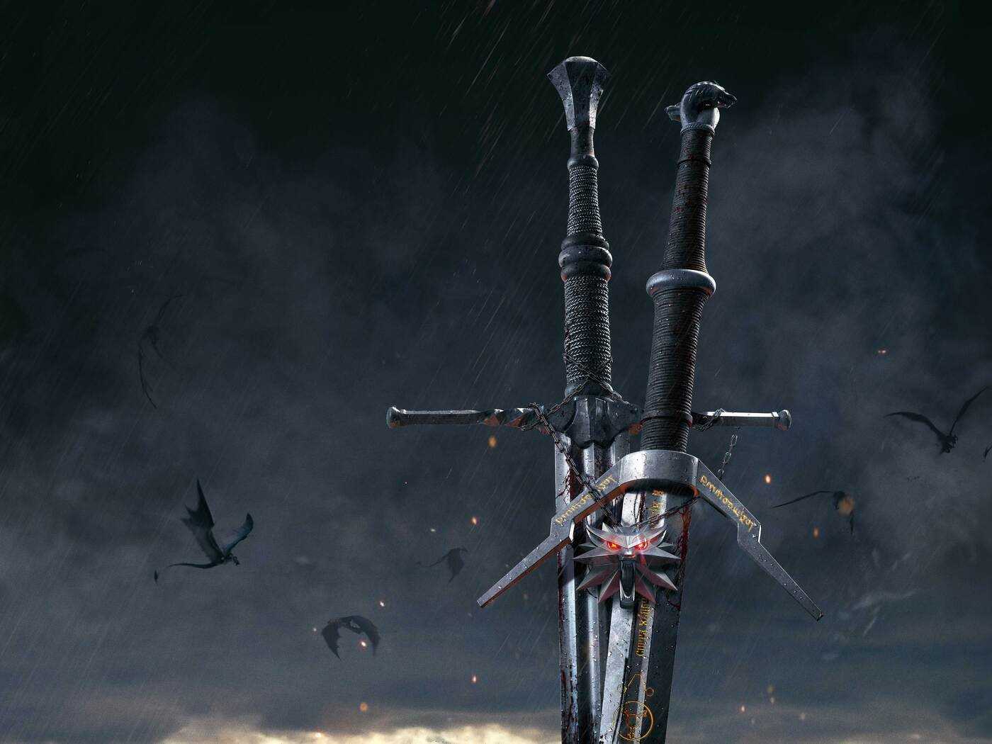 1400x1050 The Witcher 3 Wild Hunt Sword 10K HD Wallpaper (1400x1050)