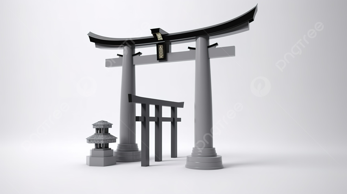 1200x673 Premium Product Display 3D Render Of A White Background With A Japanese Gateway Torii And Grey Podium, Torii, Japan Travel, Japanese Temple Background Image And Wallpaper for Free Download