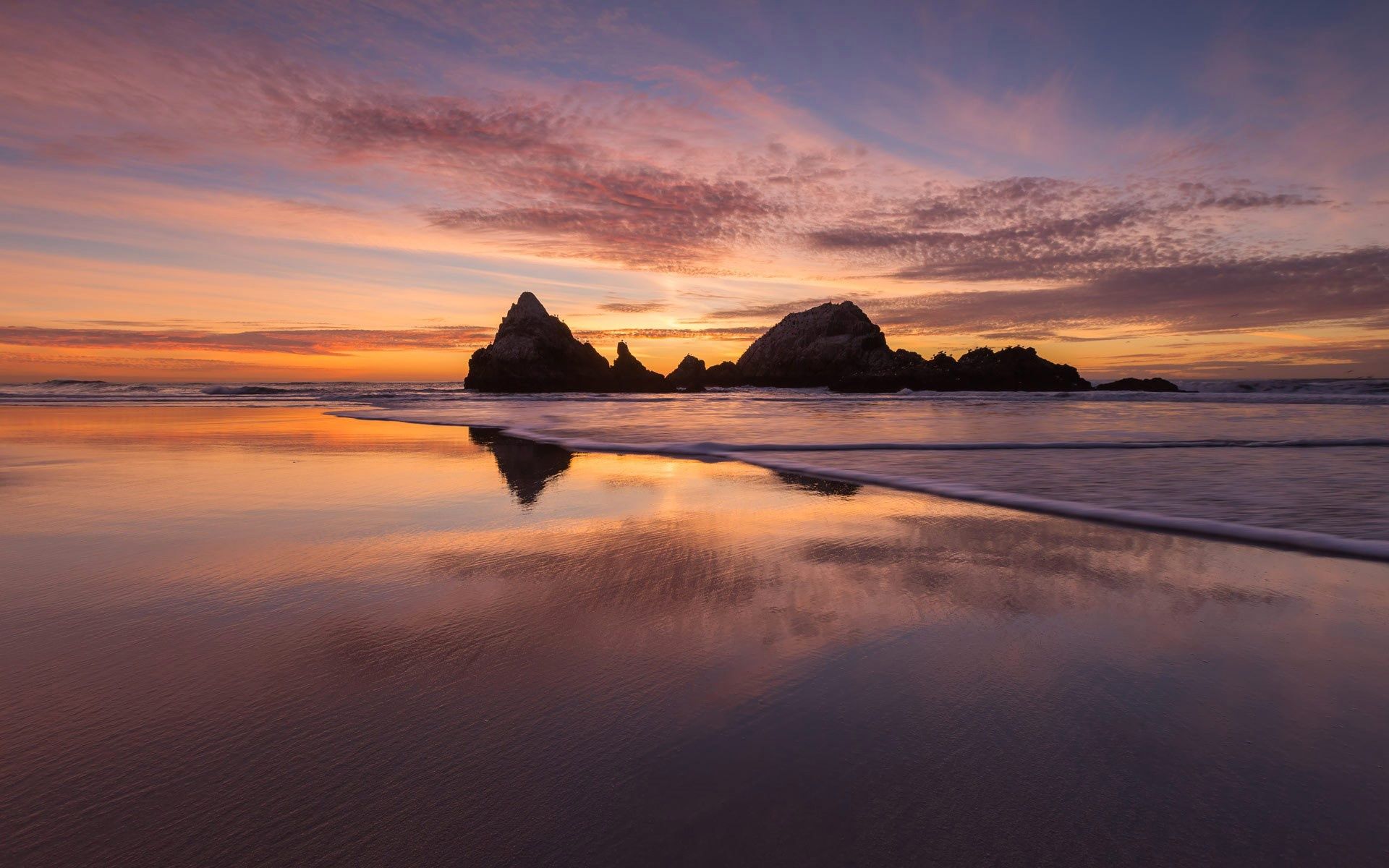 1920x1200 Wallpaper sea, rocks, shore, tide, CA, San Francisco, USA, Lands End for mobile and desktop, section природа, resolution 1920x1200