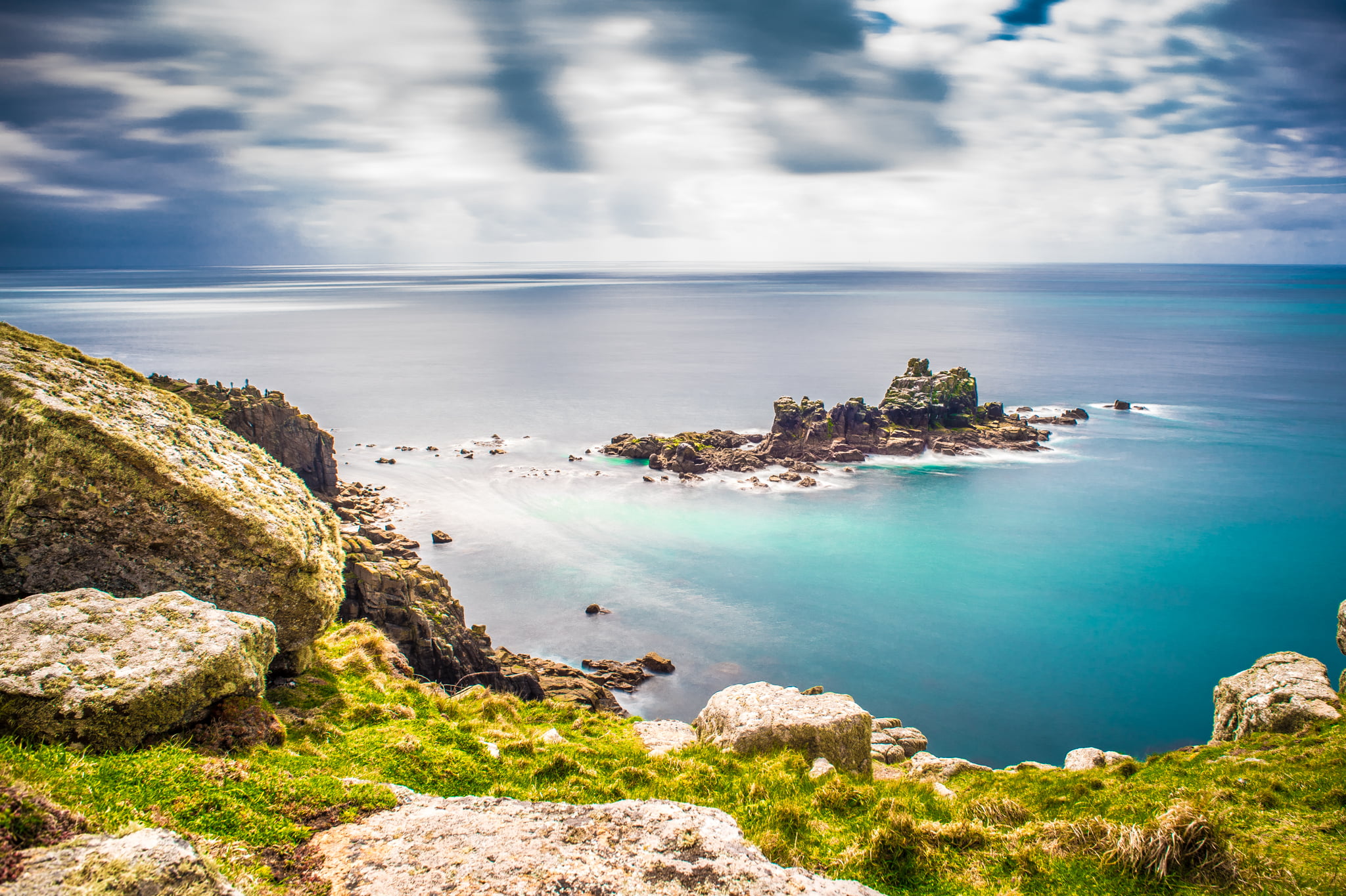 2048x1365 High Angle View Photo Of Cliff By The Beach, United Kingdom HD Wallpaper