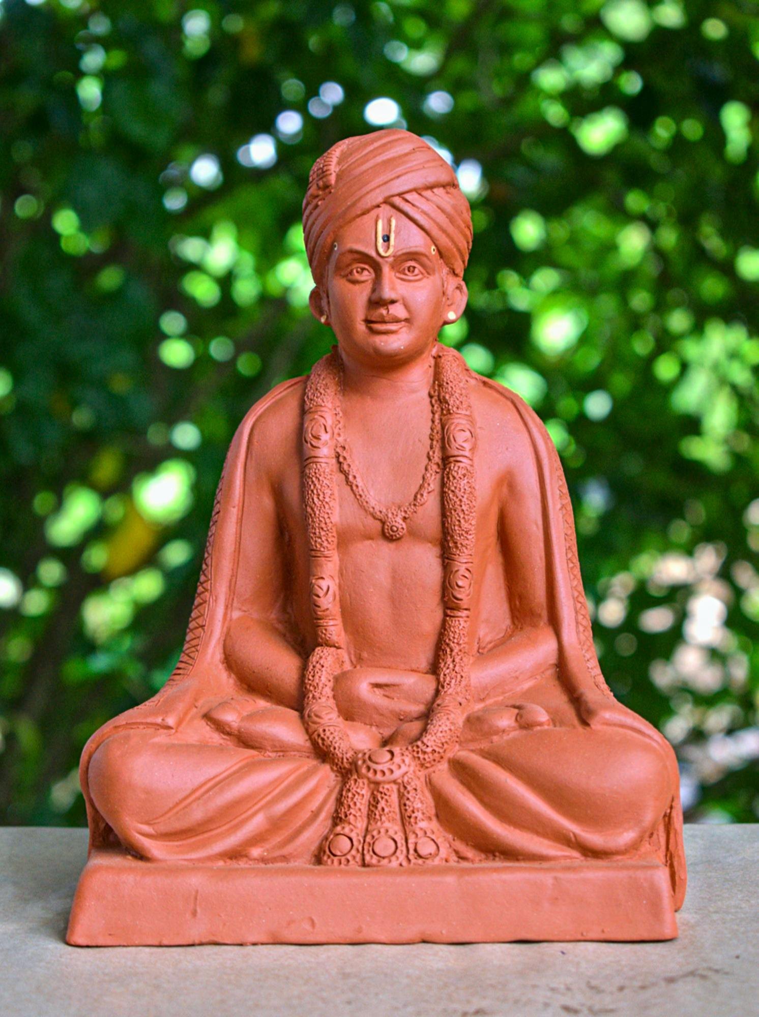 1492x2000 Reddish Brown Printex_Terracotta Handmade Dnyaneshwar Maharaj Handmade Statue, Indoor, Size: 23 X 17 Cms At ₹ 2099 Piece In Pune