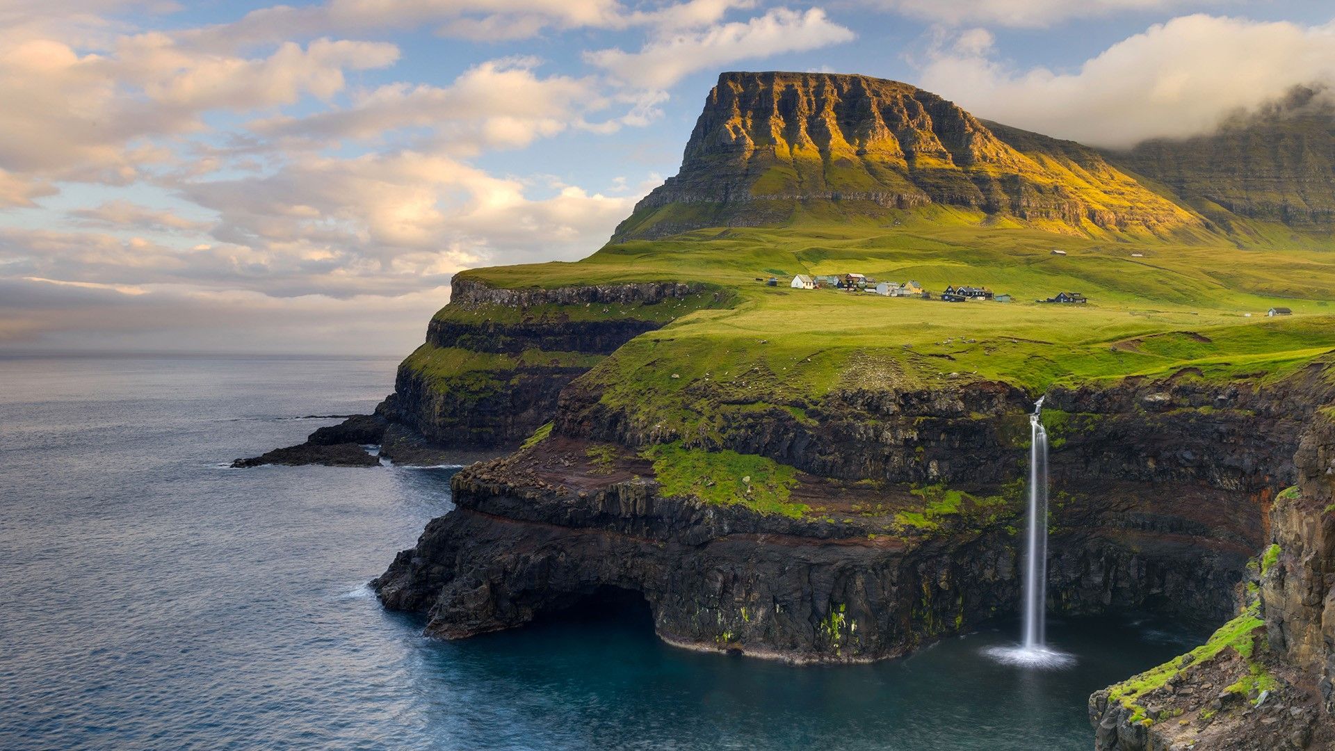 1920x1080 Gásadalur Village On The West Side Of Vágar In The Faroe Islands. Windows Spotlight Image