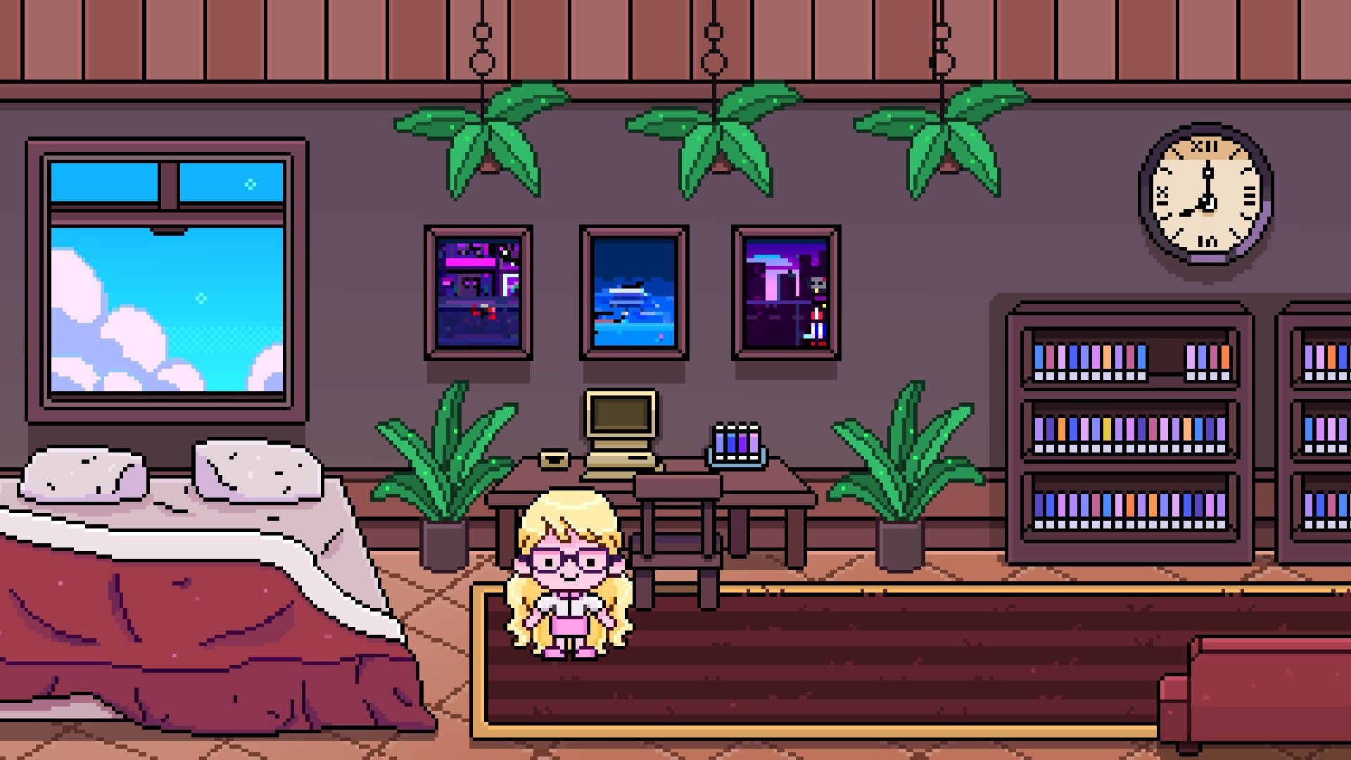 1920x1080 Pixel Room Wallpaper