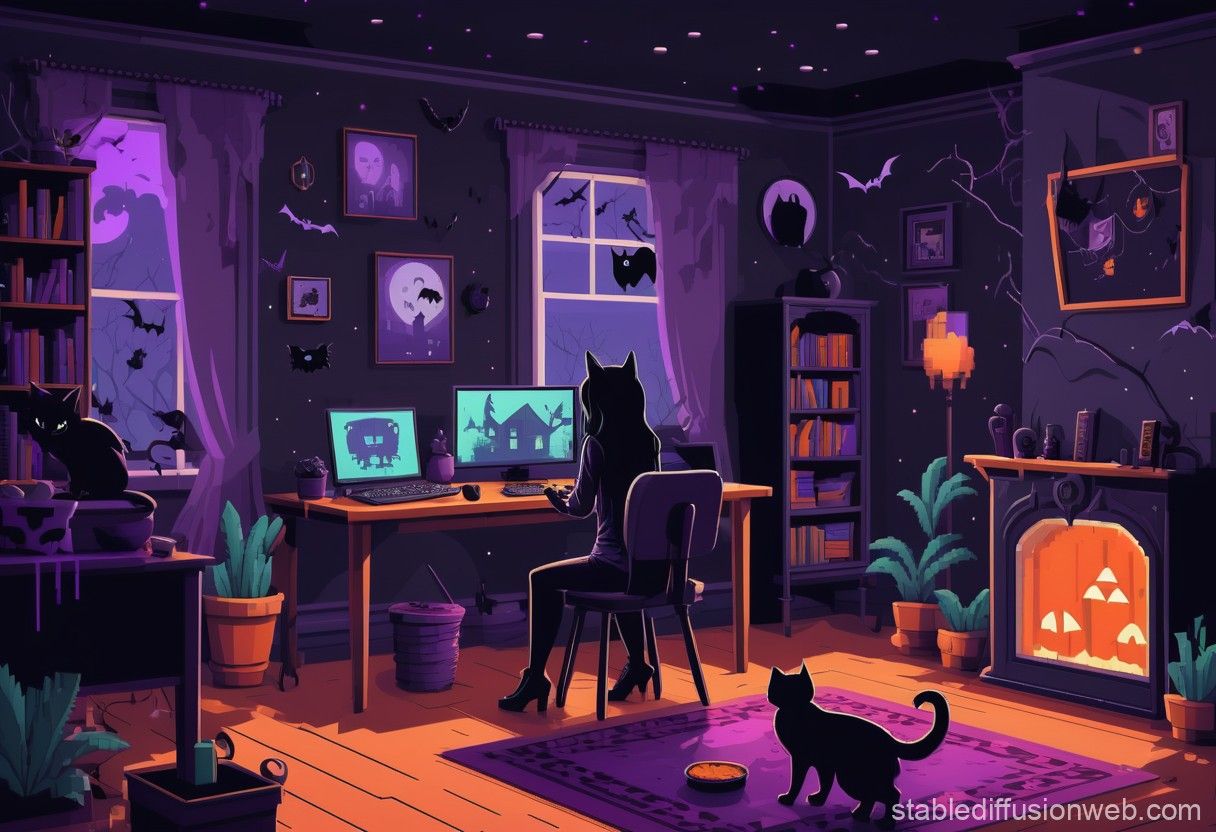 1216x832 Pixel Art Gaming Room. Stable Diffusion Online