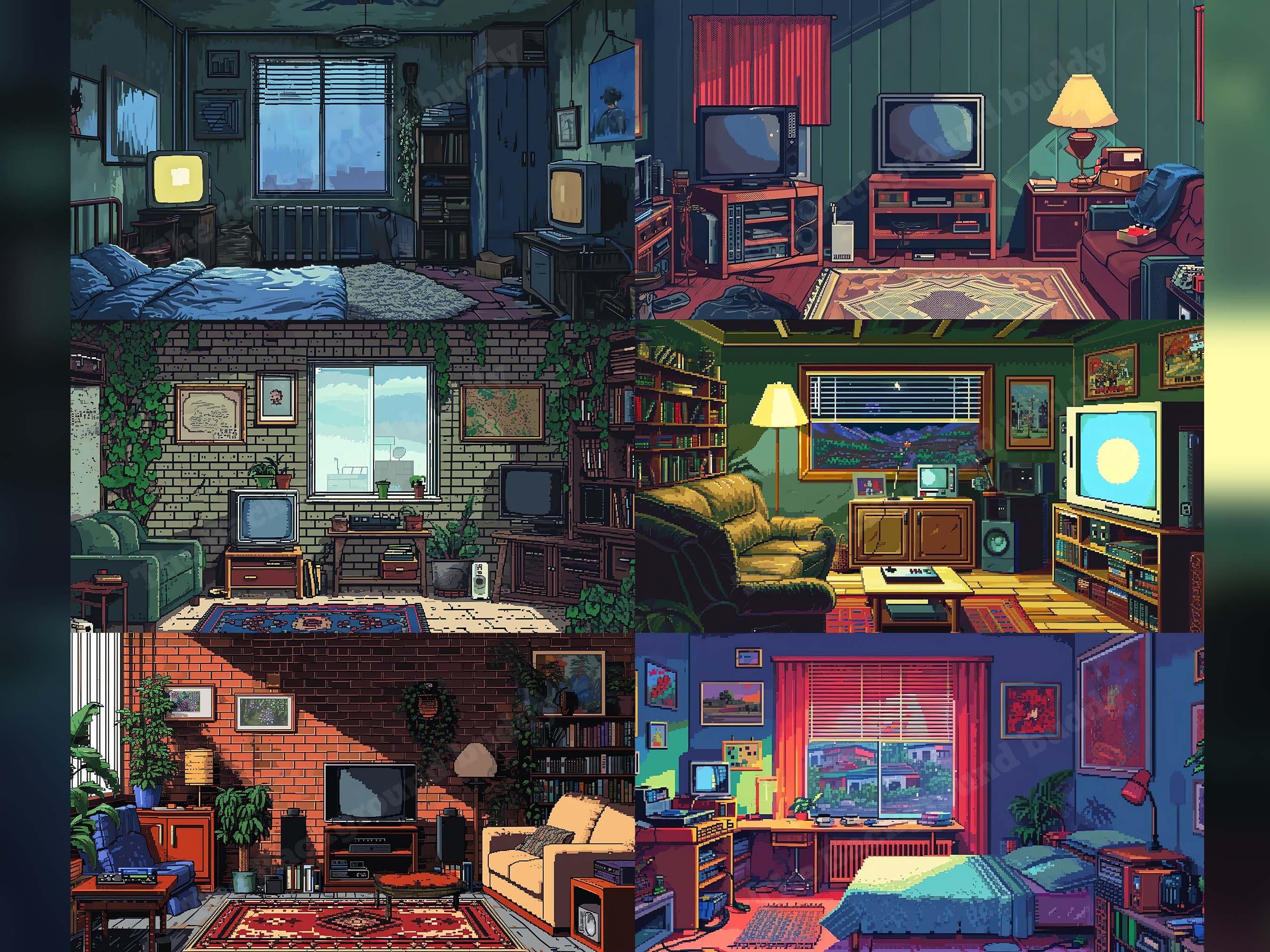 2700x2025 Vtuber Background, Stream Room Background, Vtuber Room Background, Stream Overlay, Zoom Background, Background Bundle 8 Bit Pixel Art Bedroom