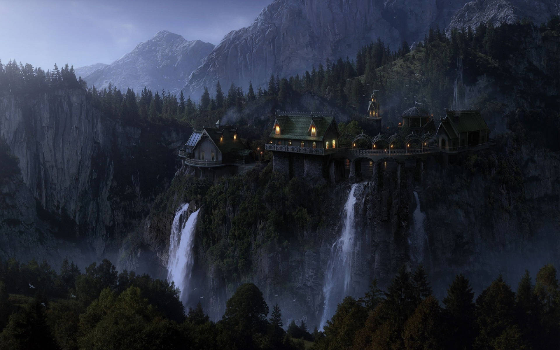 1920x1200 Download free Dark Rivendell Lotr Wallpaper