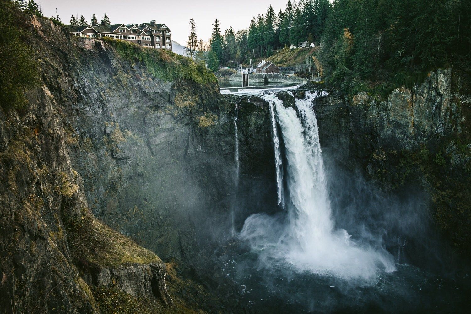 1500x1000 Black and White Snoqualmie Falls Photo Peaks Print Print Northwest Photography Landscape Boyfriend Gift