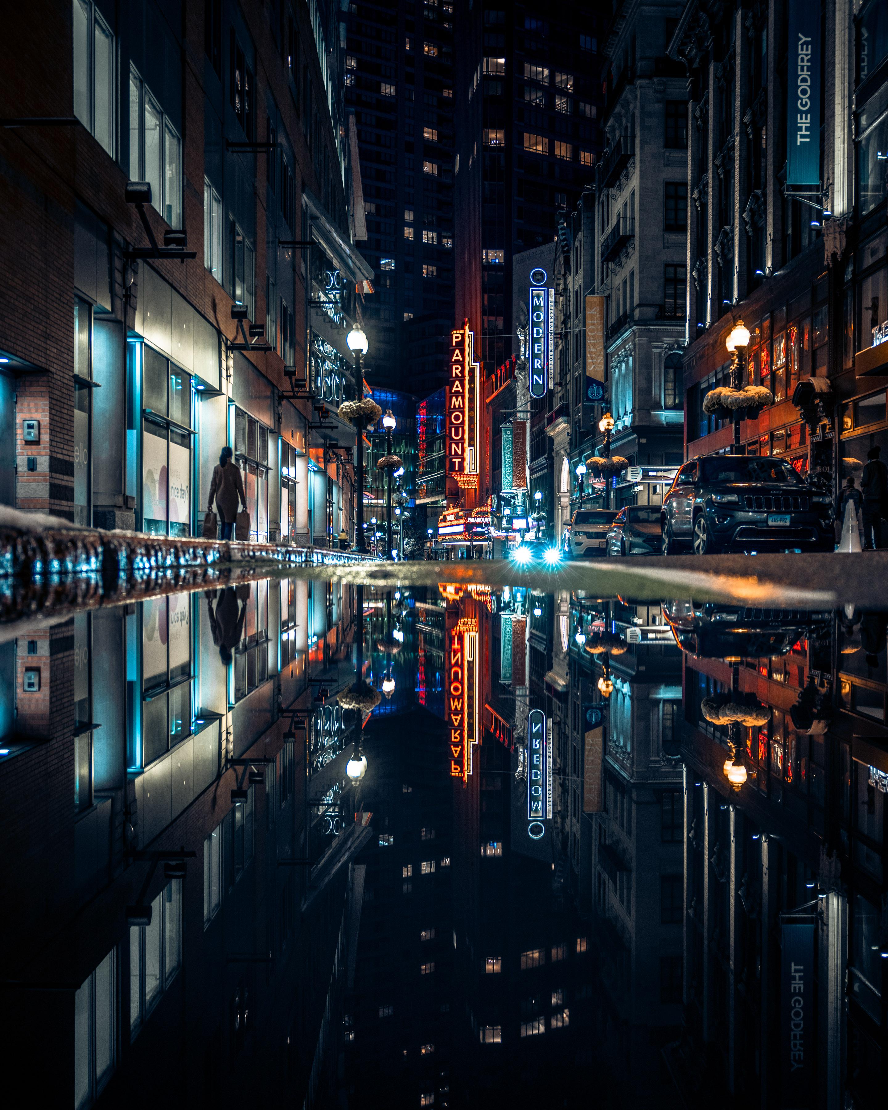 2880x3600 Wallpaper Reflection, Boston, Building, Water, Electricity, Background Free Image