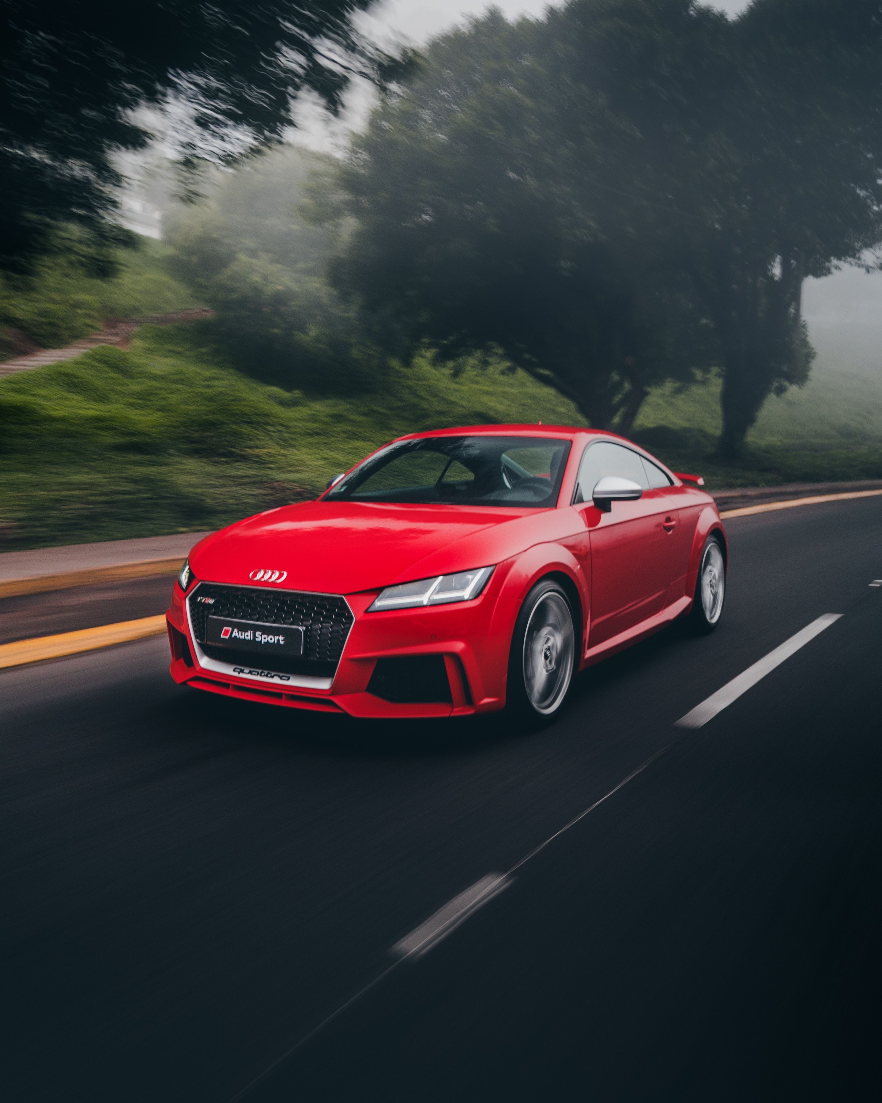 2880x3600 Wallpaper Red Audi Coupe on Road During Daytime, Background Free Image