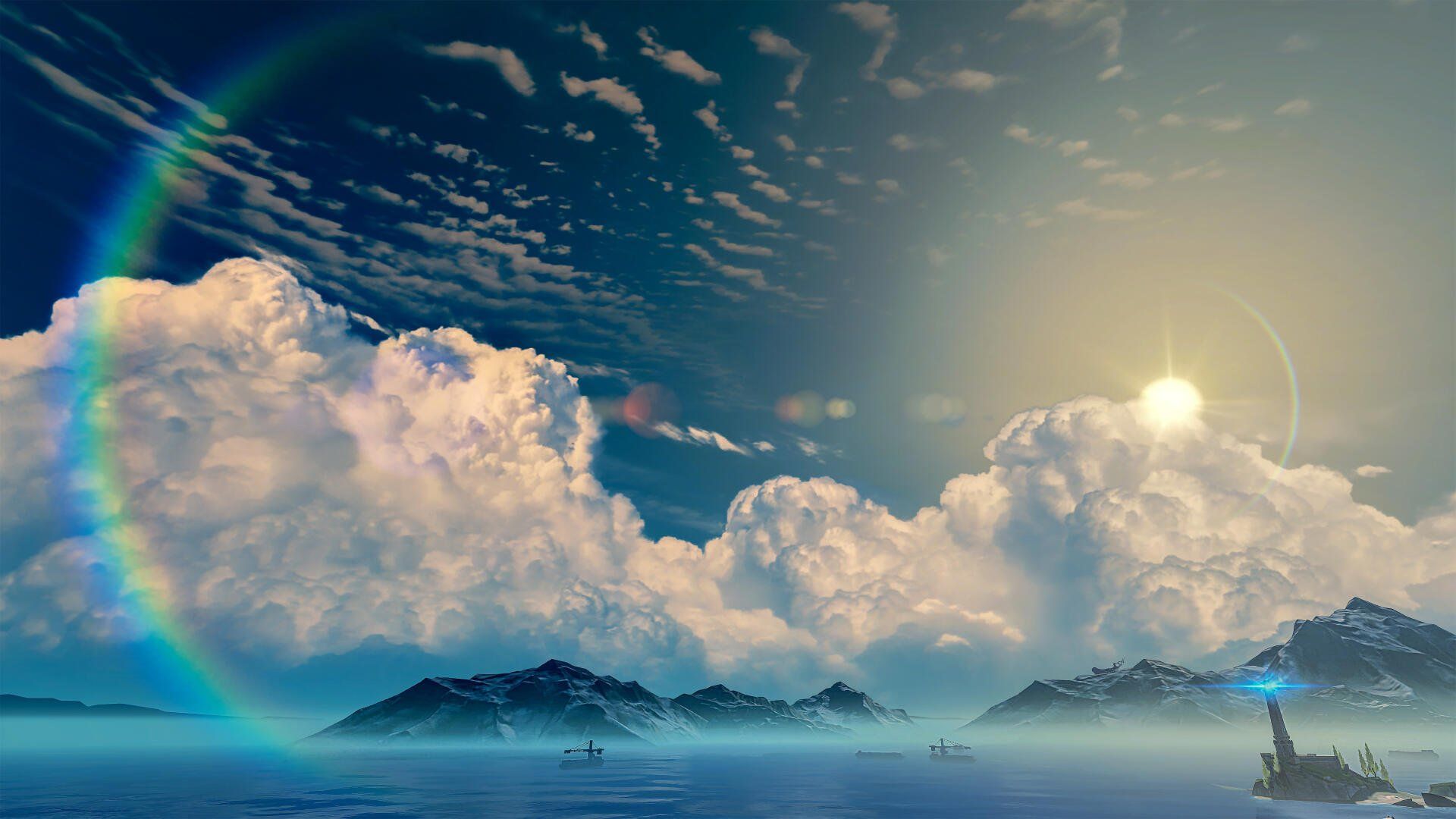 1920x1080 Wuthering Waves: Stunning 8K Ultra HD Ocean Skyscape Wallpaperx6750