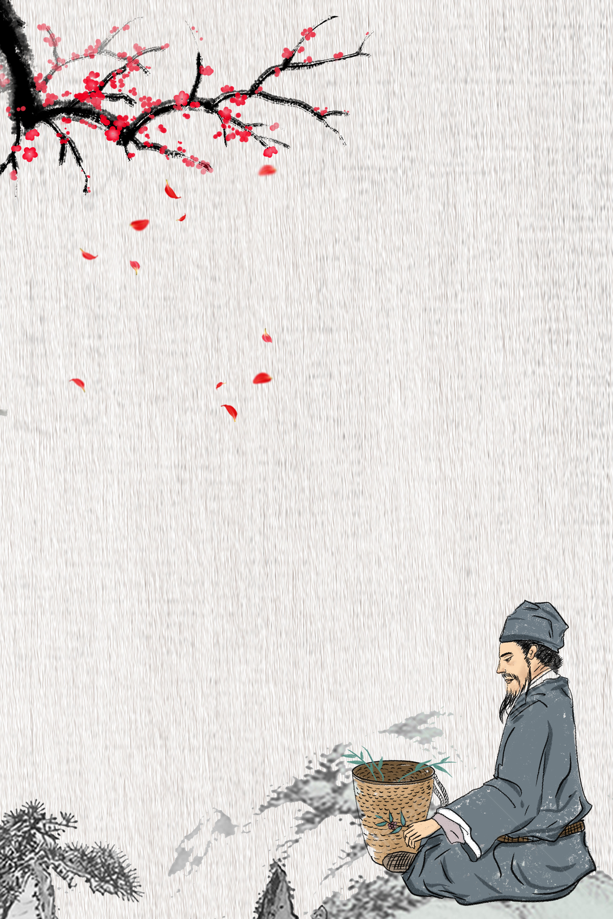 1200x1799 Chinese Style Ink Painting Shennong Medicine Print Advertising Background Wallpaper Image For Free Download