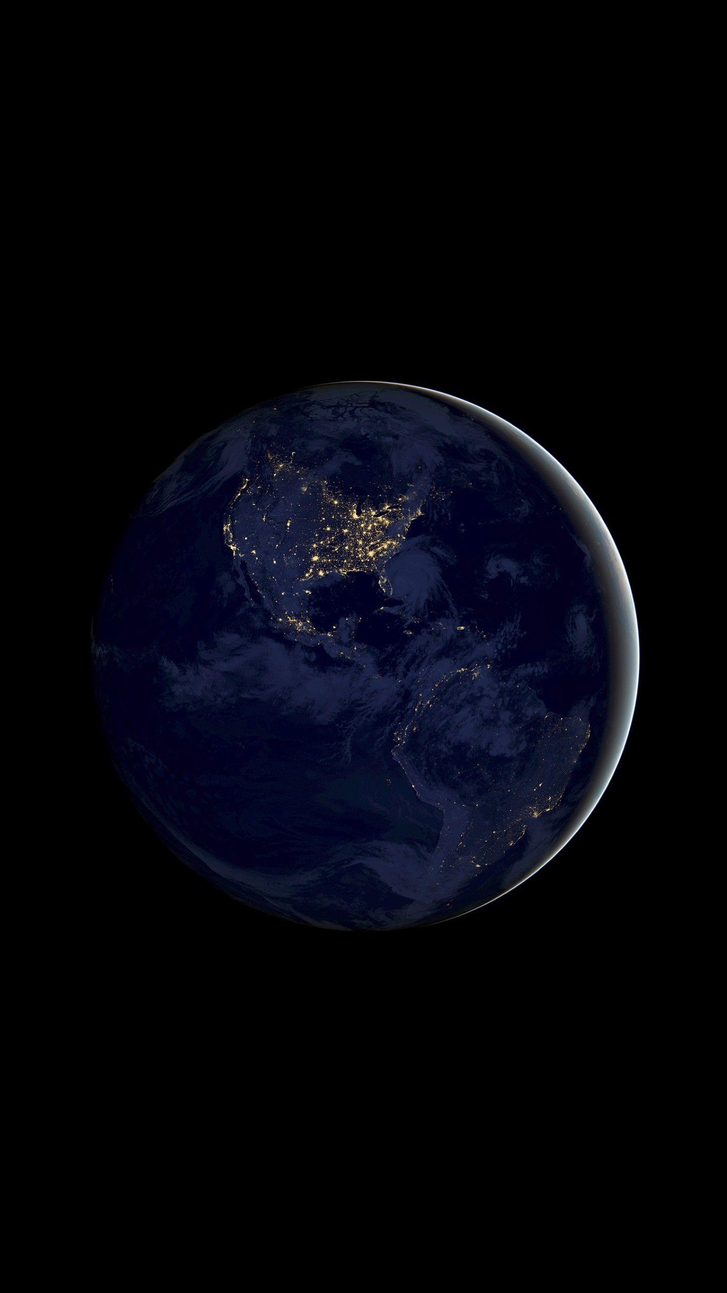 1440x2560 Wallpaper Earth, Night, iOS iPhone X, iPhone Stock, HD
