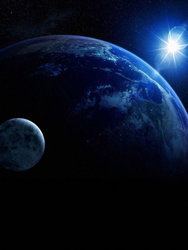 768x1024 3D Abstract Blue Planet Earth IPhone HD Wallpaper Free