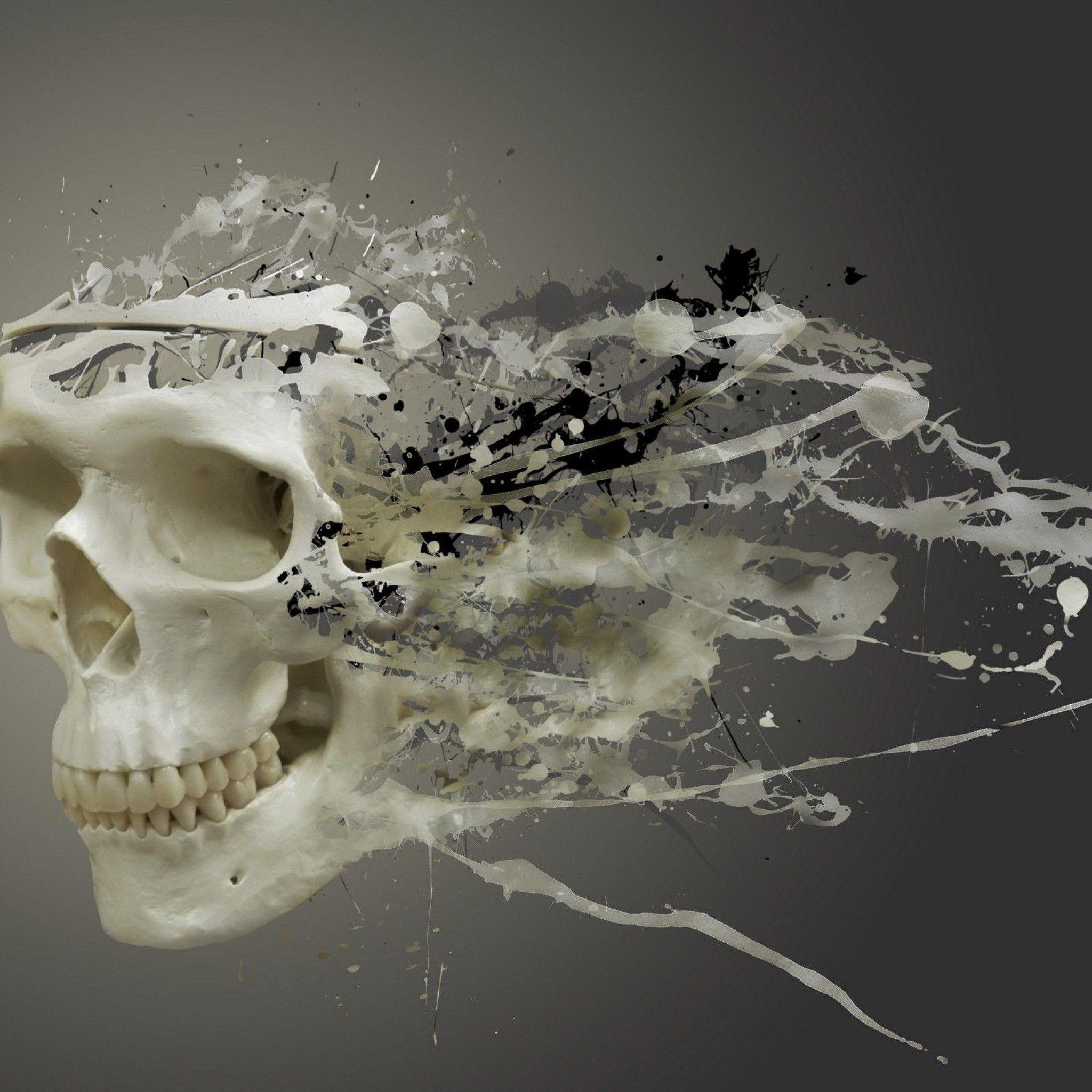 2048x2048 Abstract Skull Art iPad Wallpaper HD #iPad #wallpaper. Skull