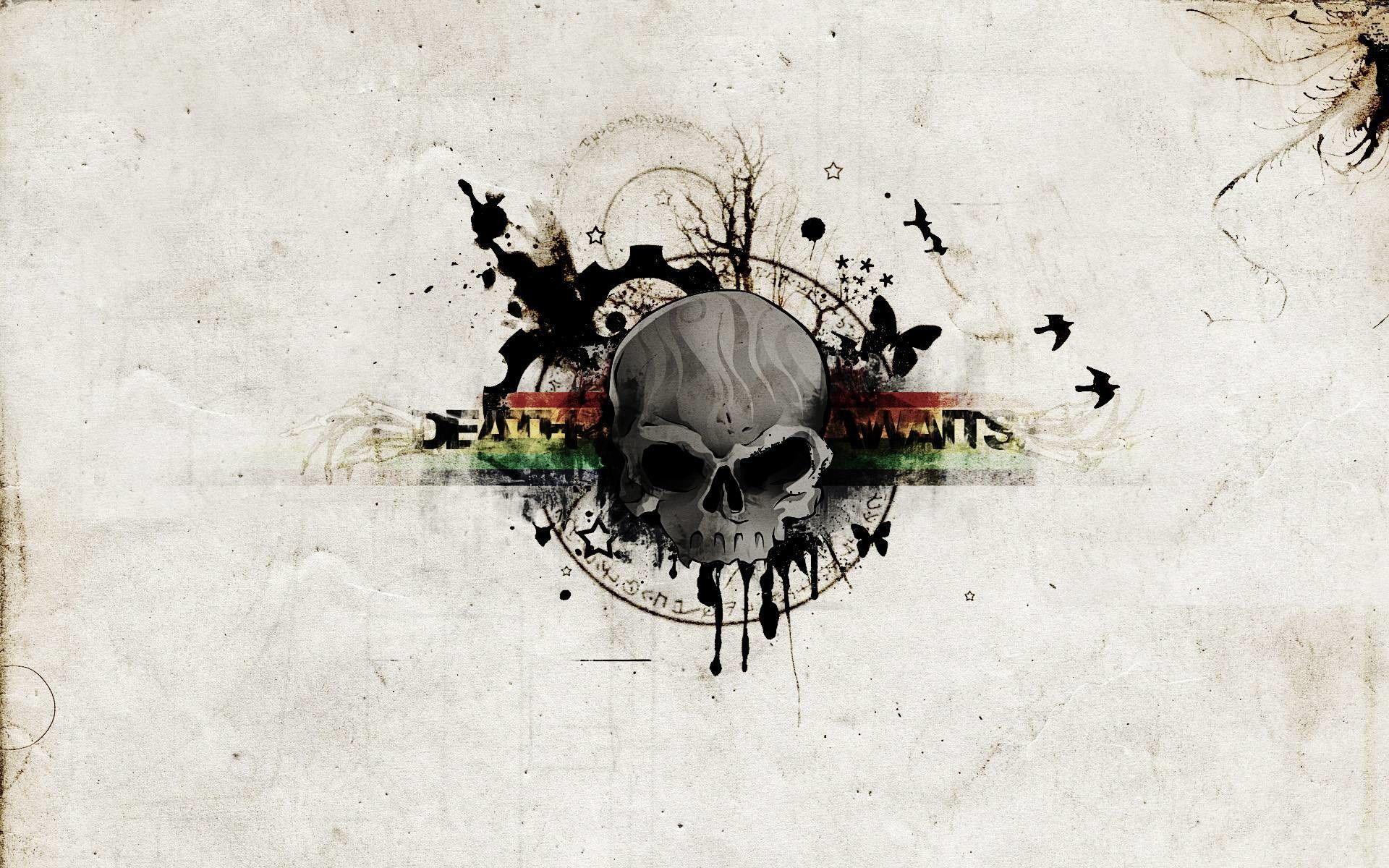 1920x1200 Abstract Skull Love Wallpaper