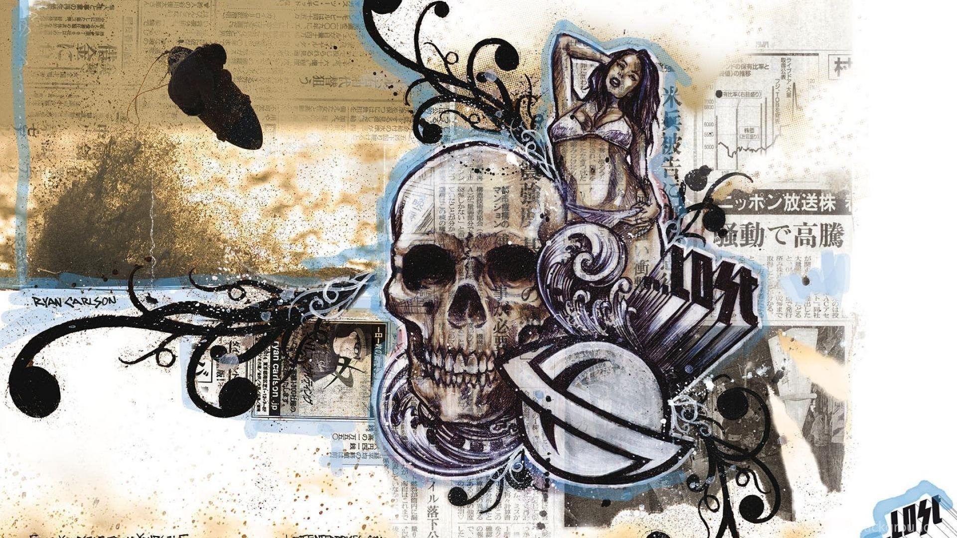 1920x1080 Amazing Artwork Abstract Skull Girl Lost HD Wallpaper Wallpaper